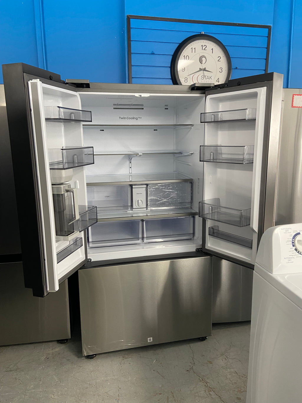 Samsung RF30BB6200QLAA French Door Refrigerator, 36 inch Width, 30.1 cu. ft. Capacity, Water Dispenser (Interior), Ice Dispenser (Freezer Located)