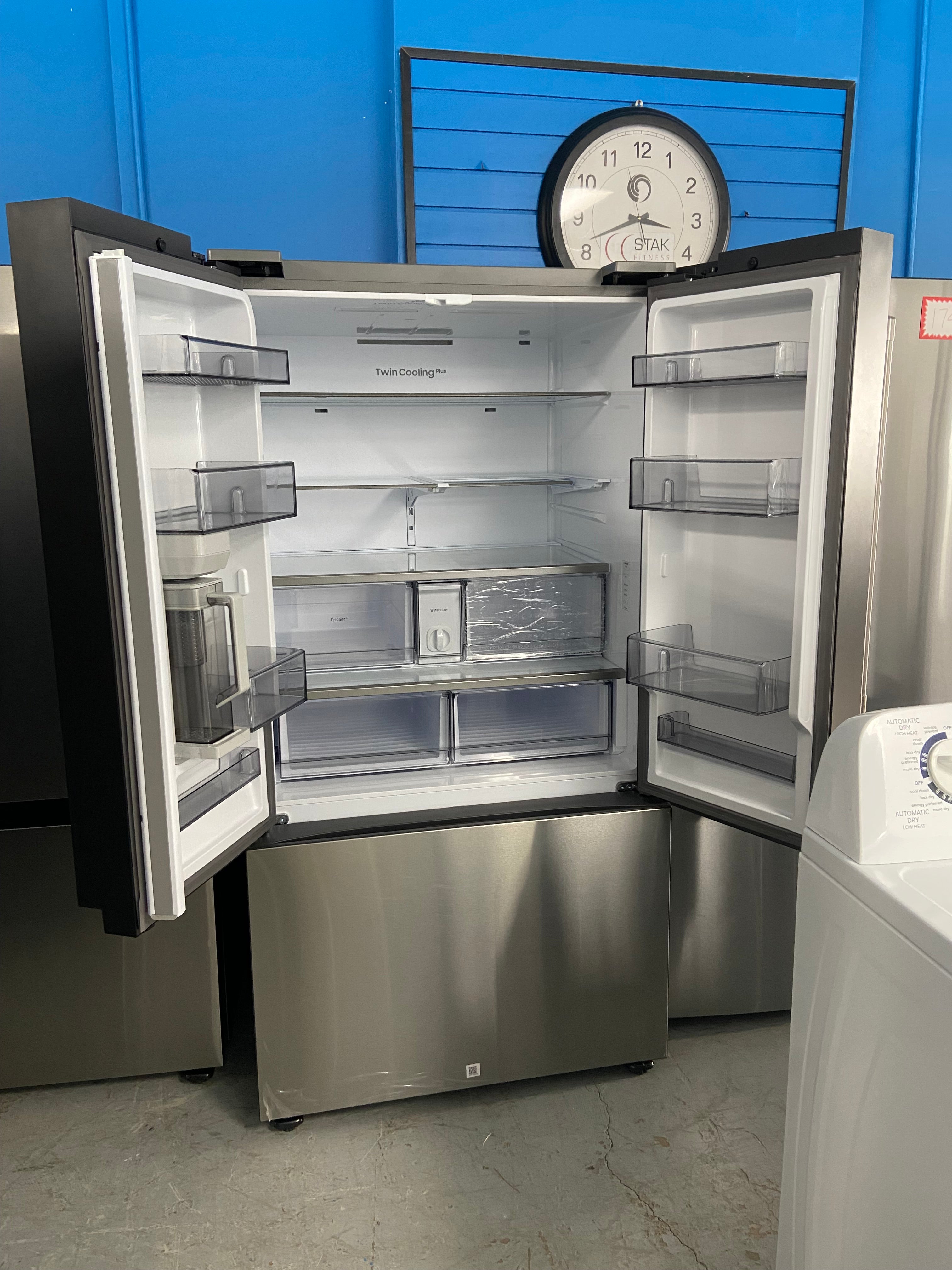 Samsung RF30BB6200QLAA French Door Refrigerator, 36 inch Width, 30.1 cu. ft. Capacity, Water Dispenser (Interior), Ice Dispenser (Freezer Located)