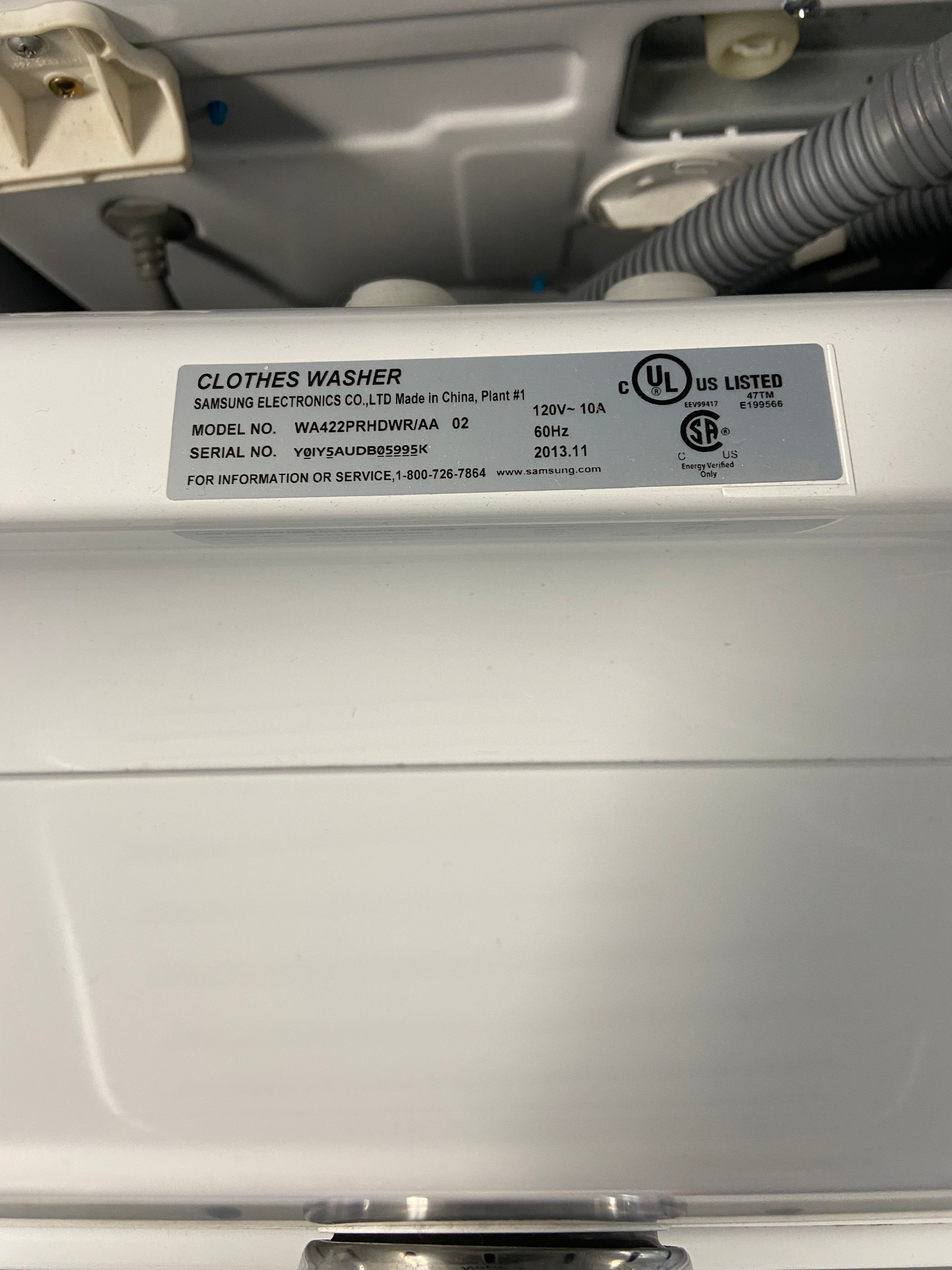 Samsung WA422PRHDWR/AA Top Load Washer, 1 RPM Washer Spin Speed, 9 Wash Cycles, 5 Temperature Settings, Water Heater, White colour