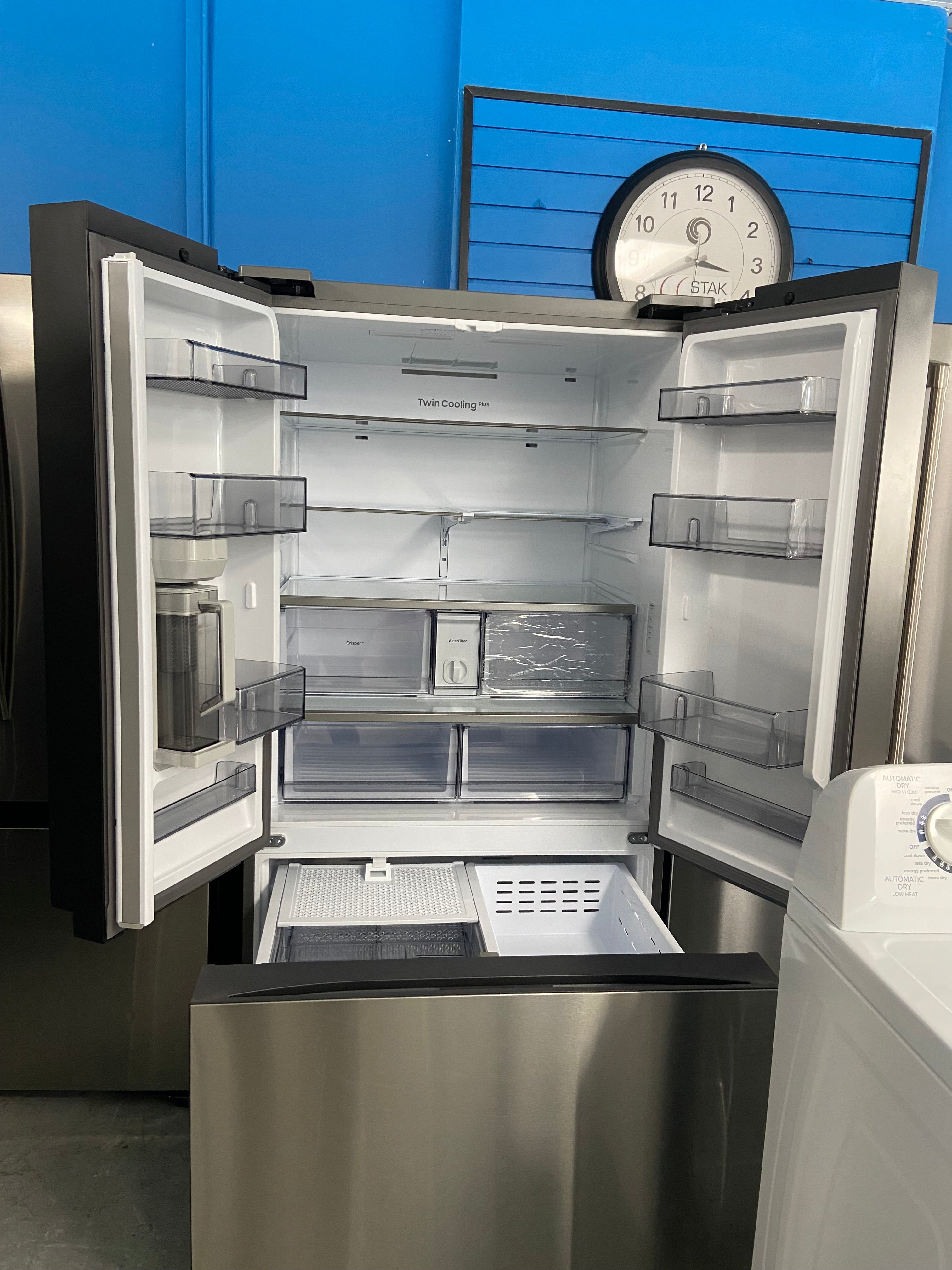Samsung RF30BB6200QLAA French Door Refrigerator, 36 inch Width, 30.1 cu. ft. Capacity, Water Dispenser (Interior), Ice Dispenser (Freezer Located)