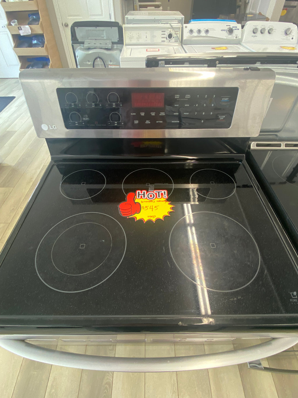 30” LG Glass top stove, Stainless, "Lightly Used"
