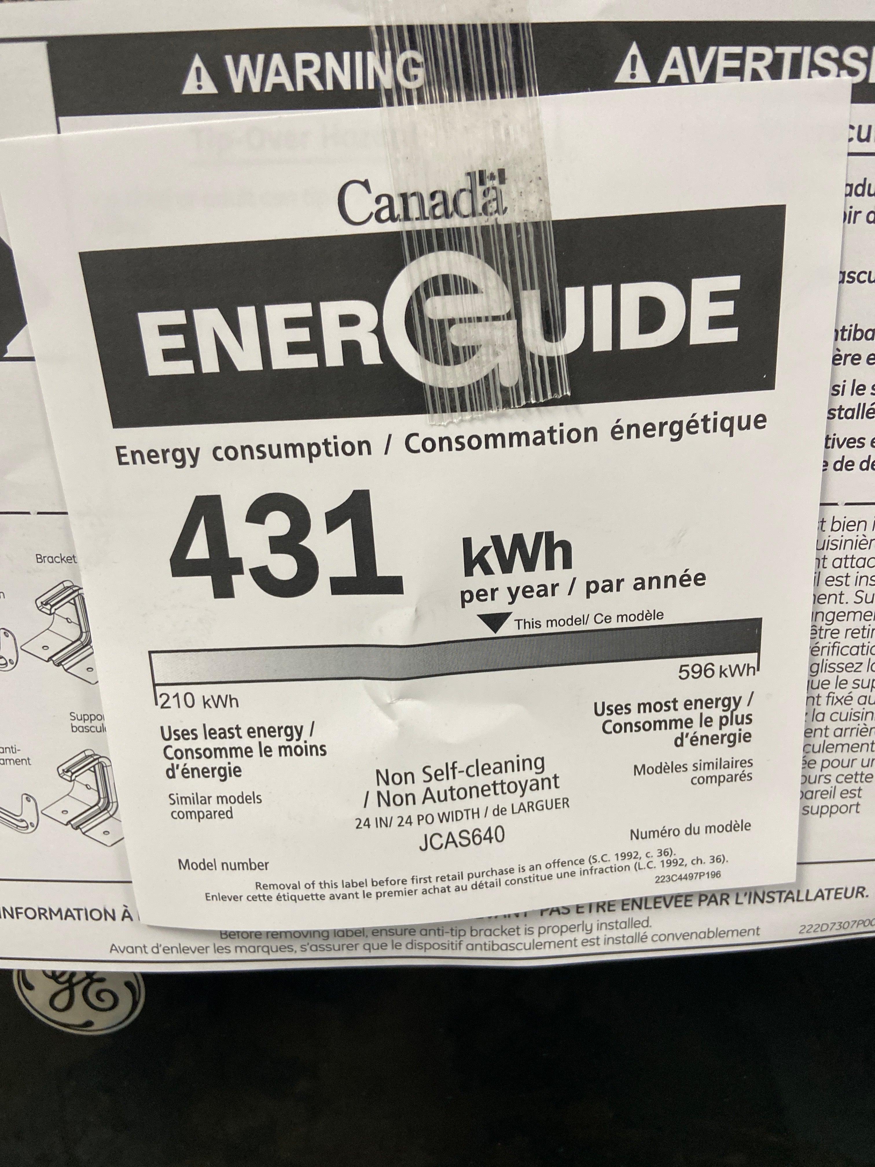 GE 24" Electric Slide-In Front Control Range with Storage Drawer Stainless Steel - JCAS640RM4SS