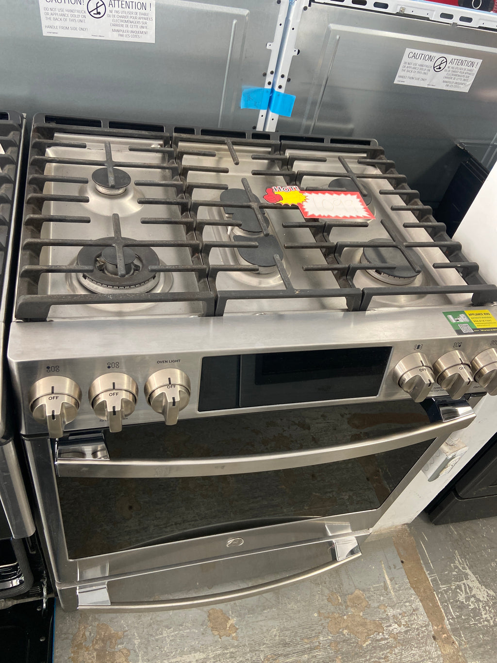 GE profile, slide in gas/propane stove, PCGS930YP3FS,  “Lightly used”, 6 Months Warranty