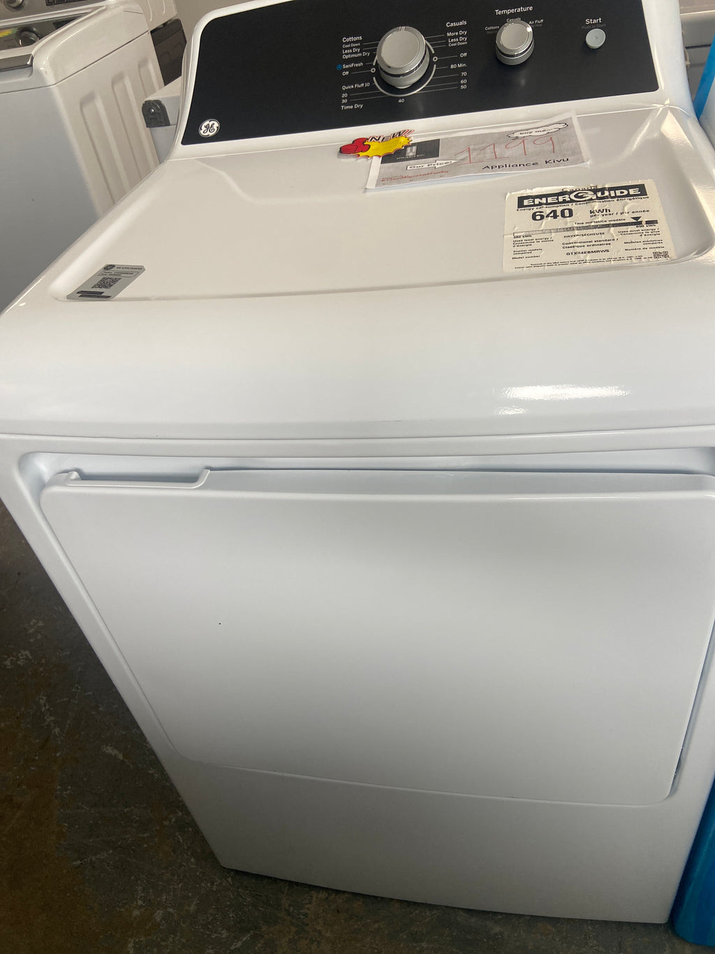 GE washer and dryer set, GTW681BMR0WS Washer and GTX34EBMR0WS Dryer, side by side set up, “Open Box”, 6 Months Warranty