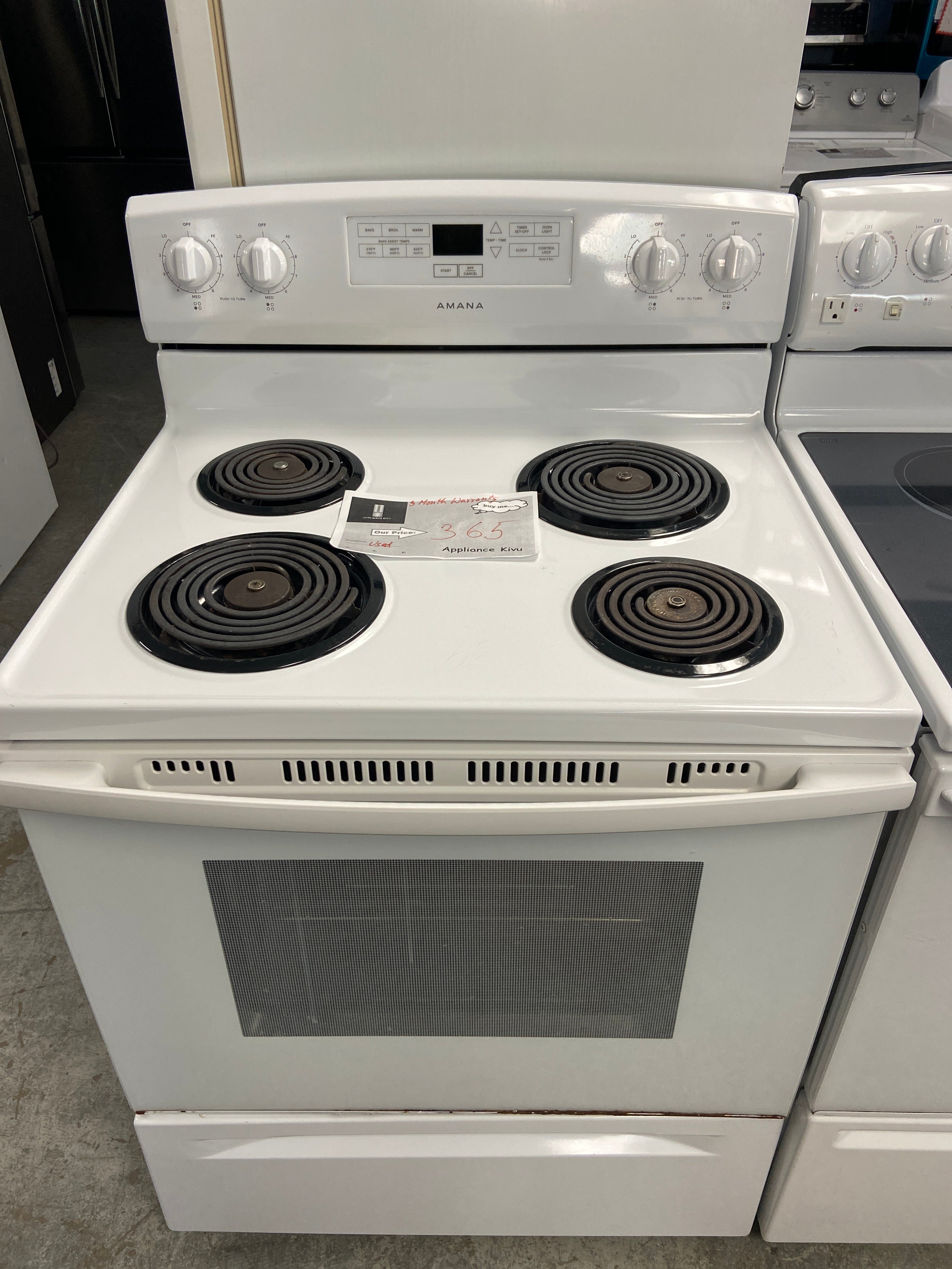 Amana 30" Electric Freestanding Coil Top Range White - YACR4303MFW5