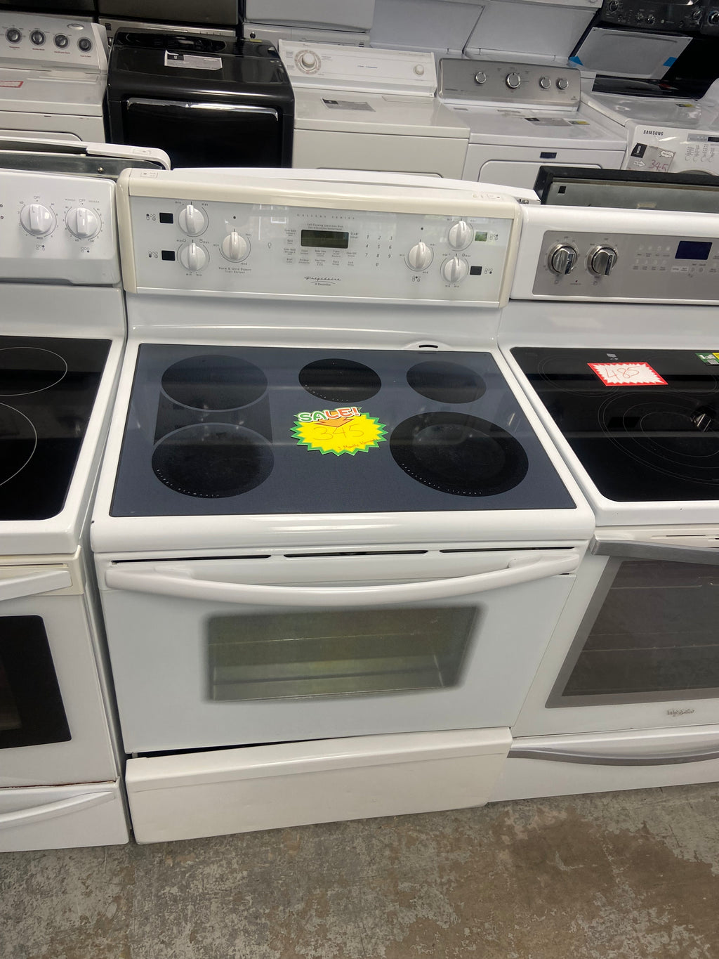 White 30” Frigidaire PGLEF388CS1 Glass Top Stove "Refurbished"