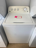 4.3 cuft, 27” top load white Kenmore washer with agitator he rated "refurbished"