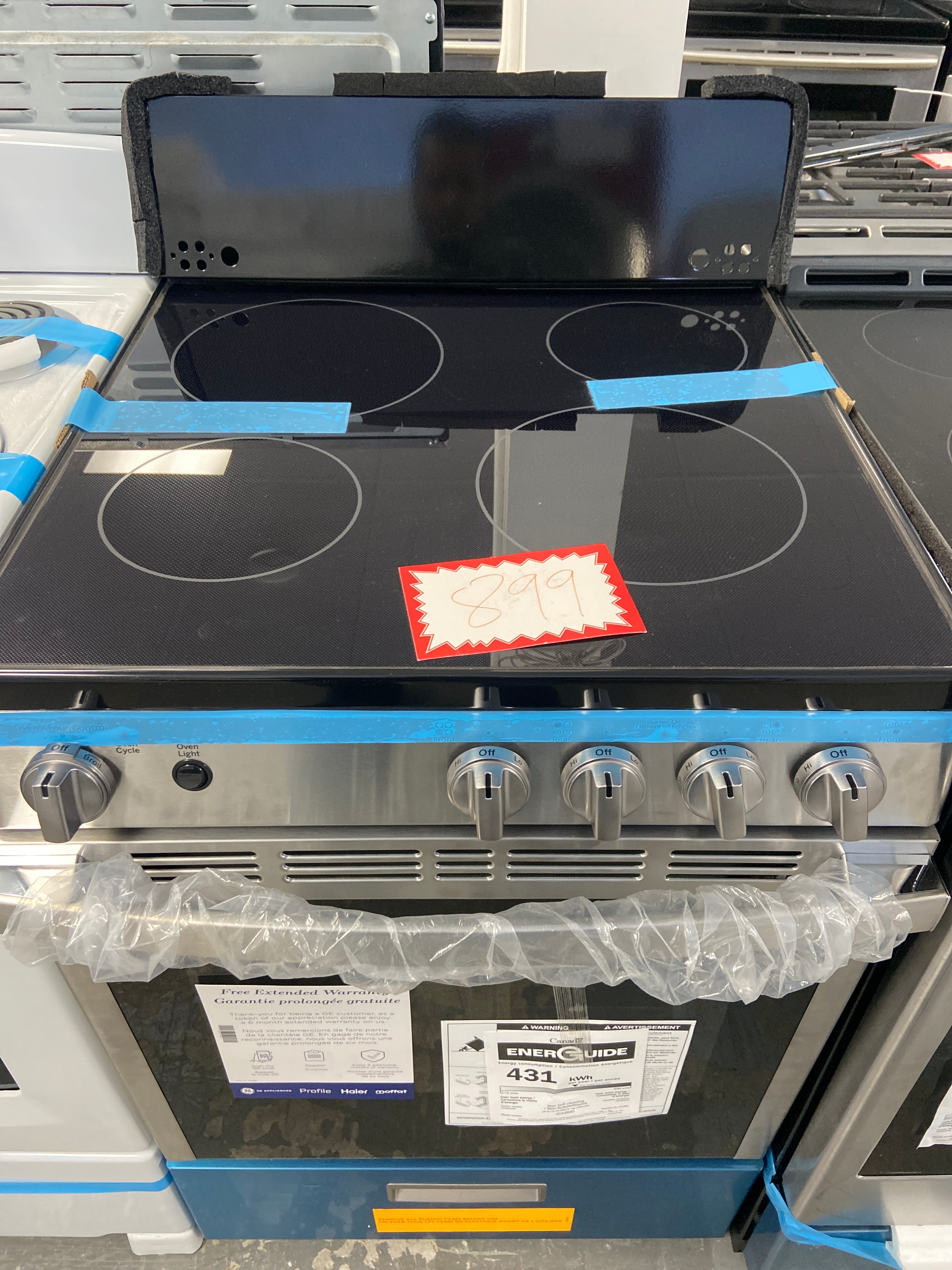 GE 24" Electric Slide-In Front Control Range with Storage Drawer Stainless Steel - JCAS640RM4SS