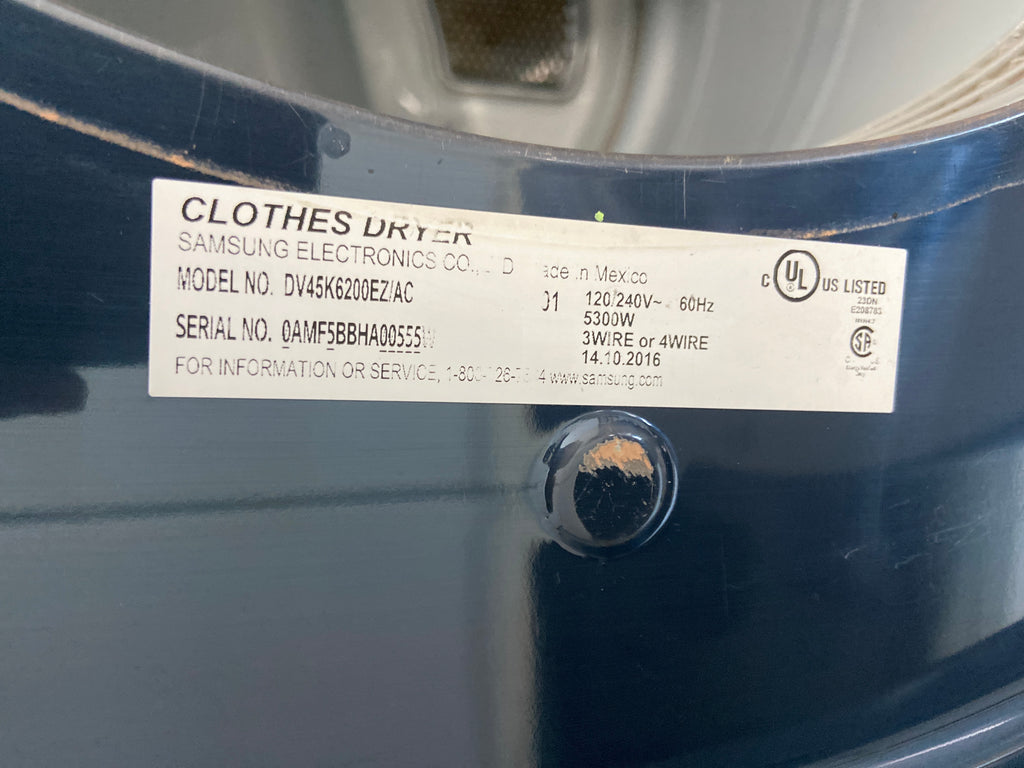 Samsung blue dryer, he(high efficiency marked), multi steam, vent sensor, energy star certified, sensor dry, manual dry, “Refurbished”, 3 Months Warranty