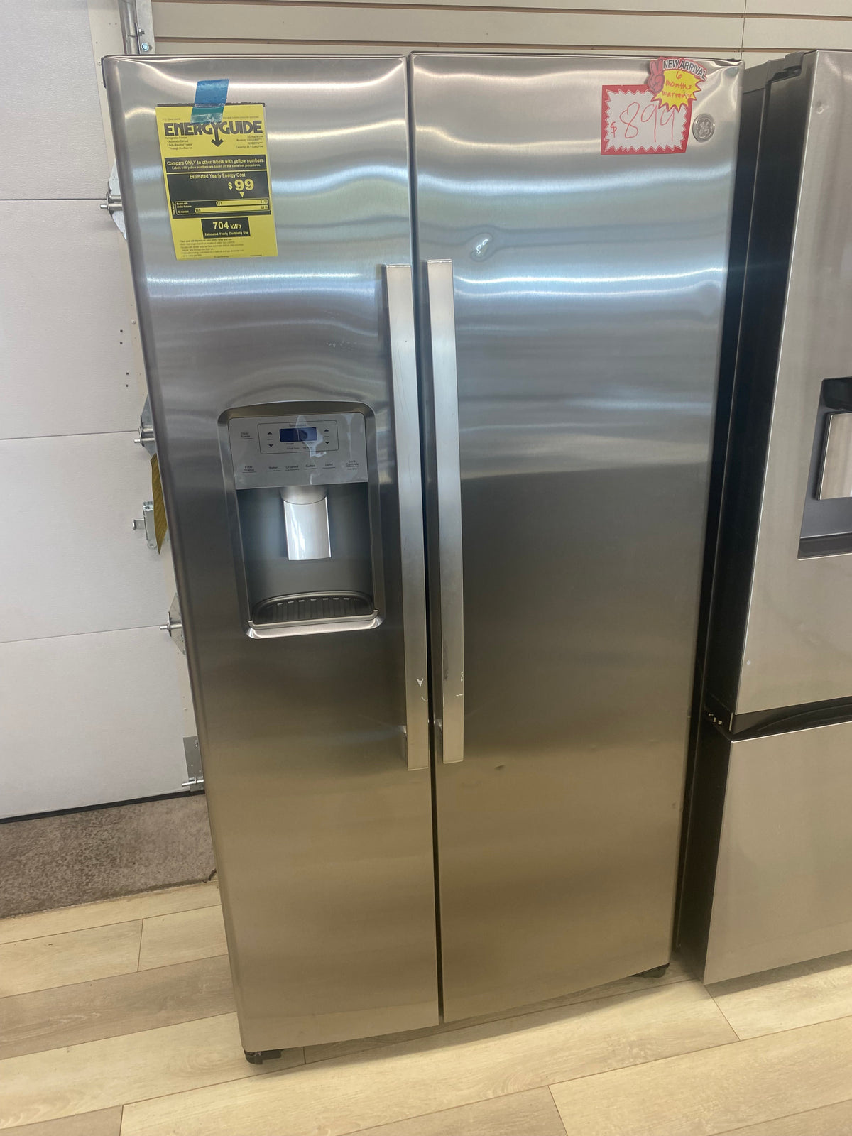 36” GE French door fridge, Stainless, side by side fridge/Freezer, "New"