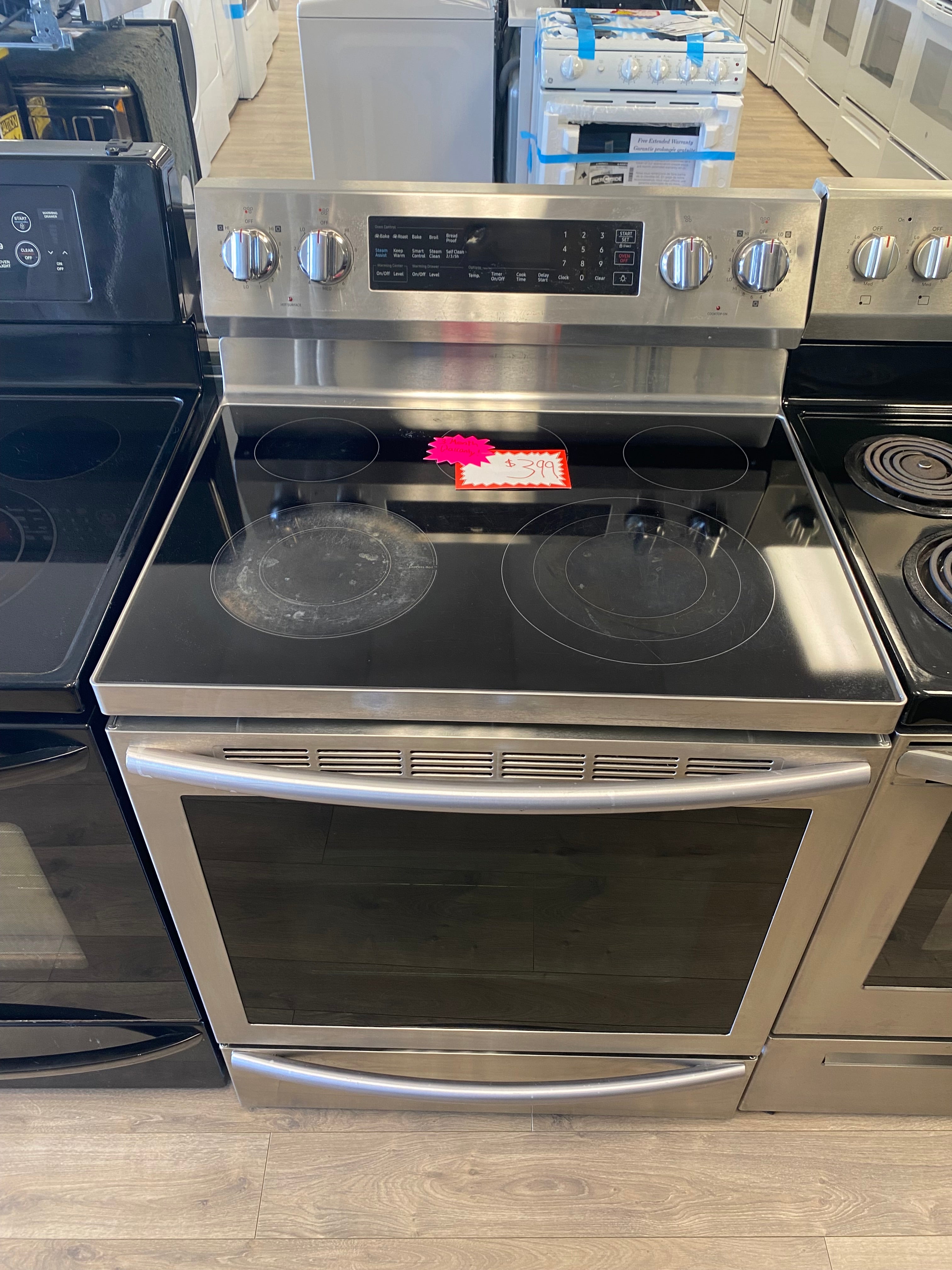 Samsung stainless steel glass top electric stove, convection oven NE59N6650WS/AC "refurbished"