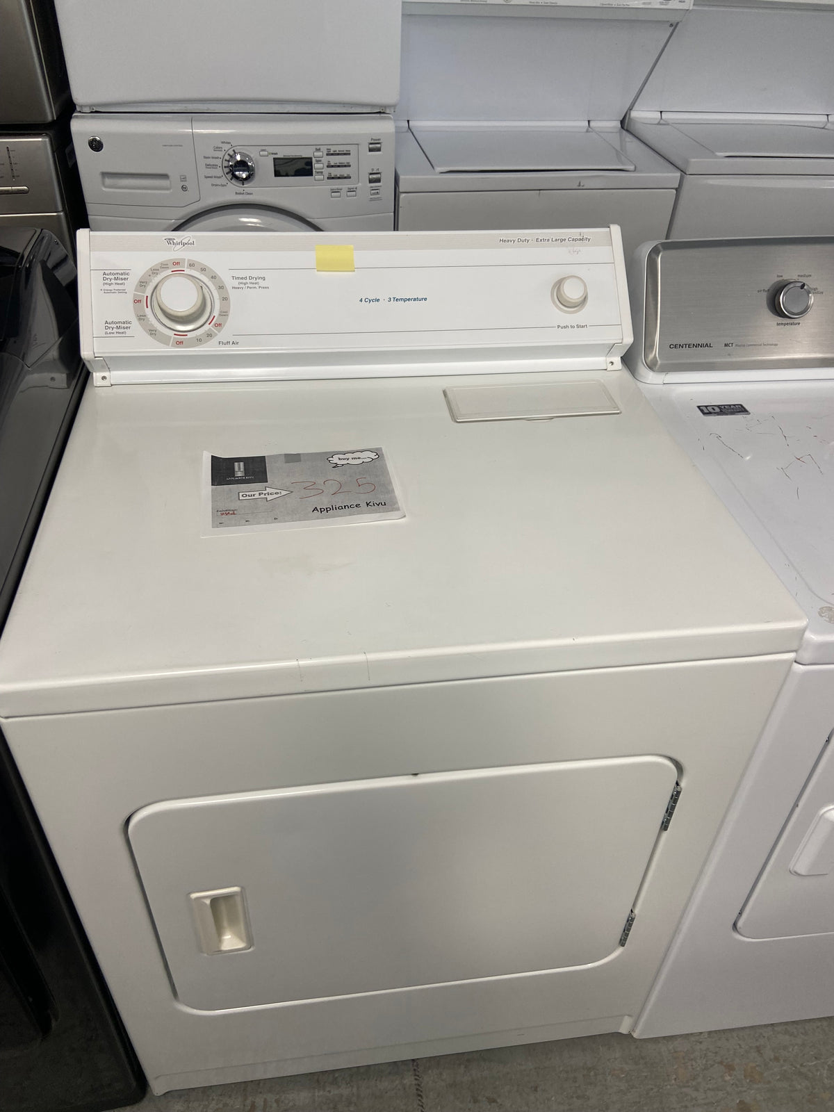 White 27” Whirlpool YLER4634EQ2 Dryer (Refurbished)