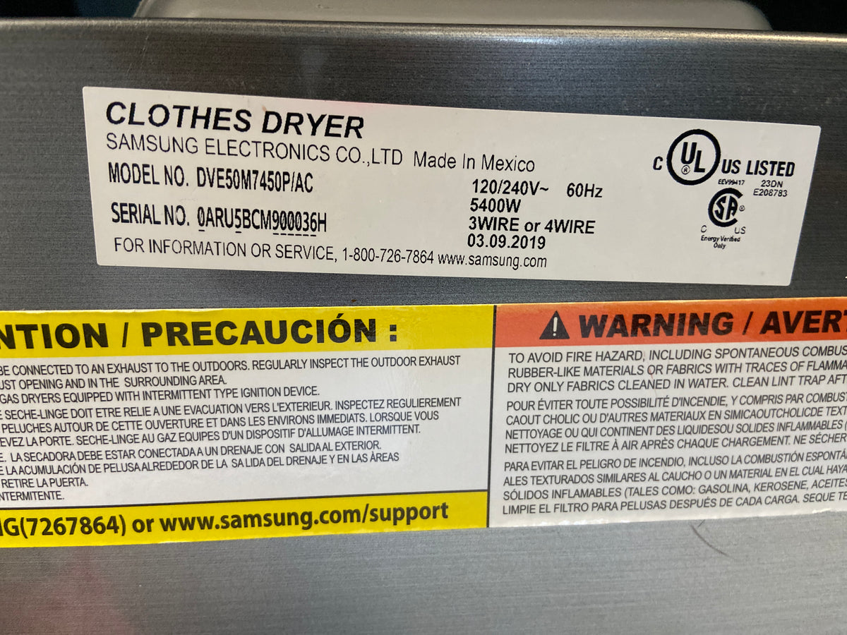 Samsung Dryer, smart care, moisture sensor, multi steam,sensor dry, manual dry, “Refurbished”, 3 Months Warranty
