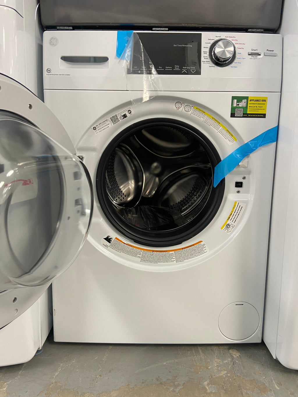 GE GFQ14ESSN1WW All-in-One Washer Dryer Combo, 24 inch Width, 2.8 cu. ft. Washer Capacity, Steam Clean, 14 Wash Cycles, 5 Temperature Settings, 1,450 RPM Washer Spin Speed, Electric, White colour All-In-One Washer & Dryer