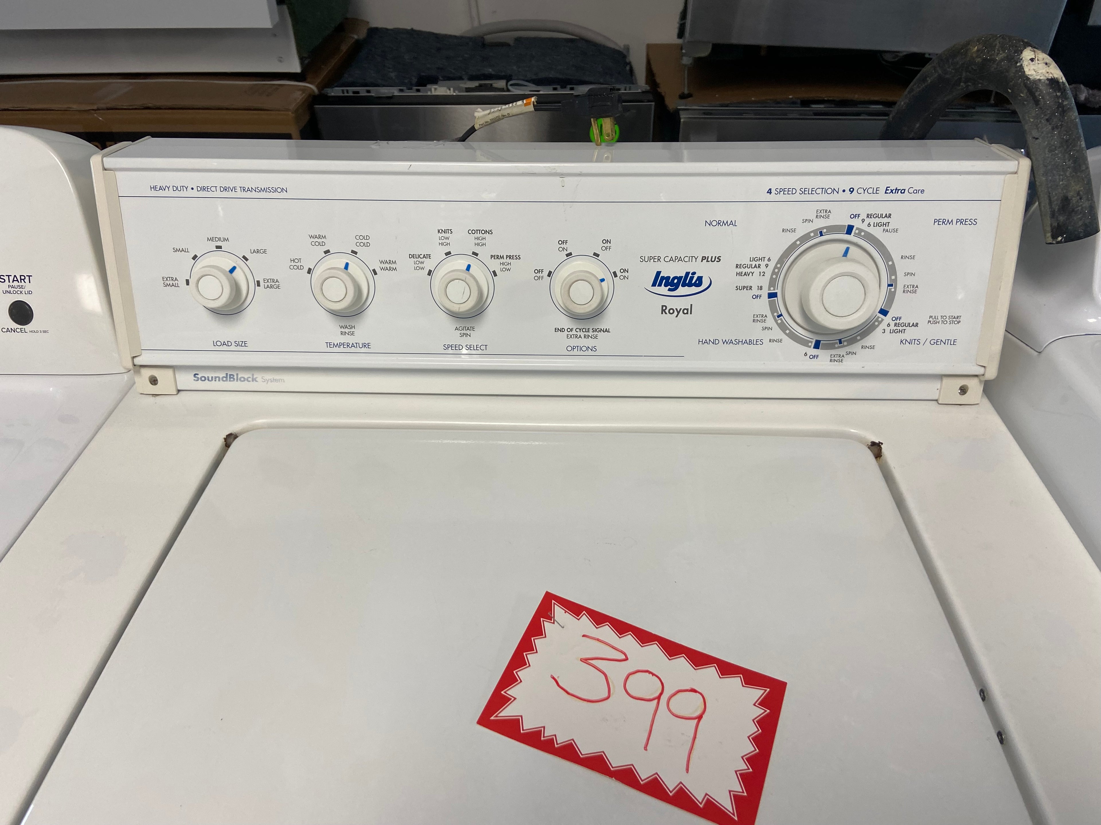 White 27” Inglis IE49000 Top Load Washer with an Agitator "Refurbished"
