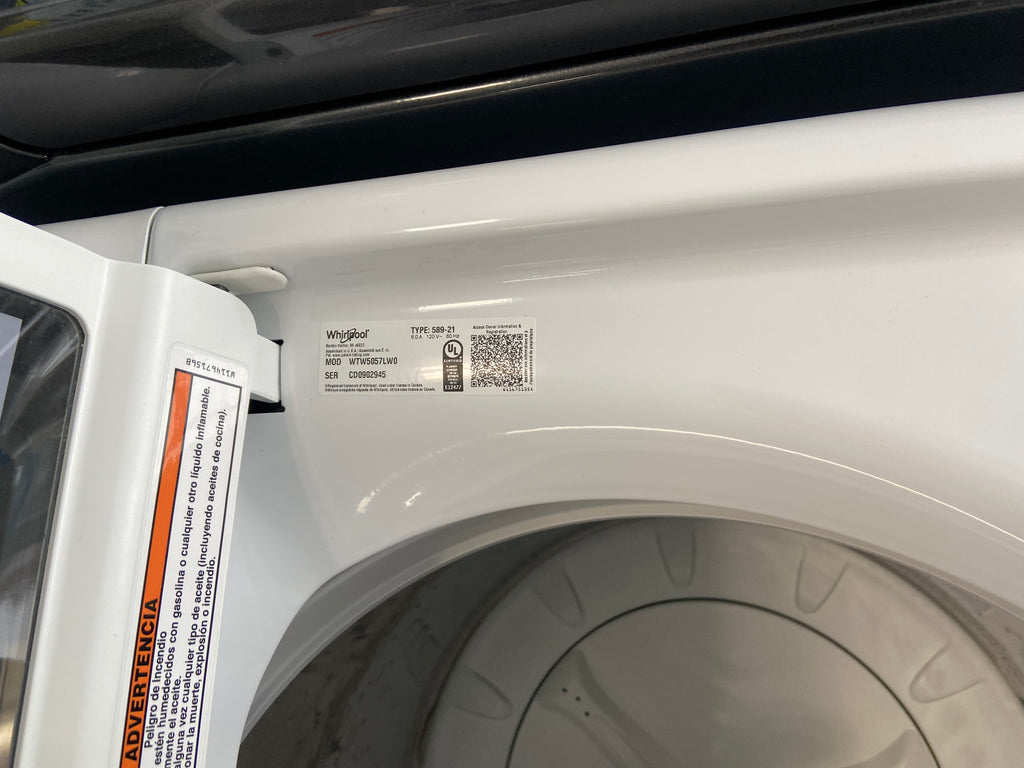 Whirlpool WTW5057LW0 Top Load Washer, 27 inch Width, 5.5 cu. ft. Washer Capacity, 770 RPM Washer Spin Speed, 12 Wash Cycles, 5 Temperature Settings, White colour (2-in-1 Removable Agitator),Water Faucet