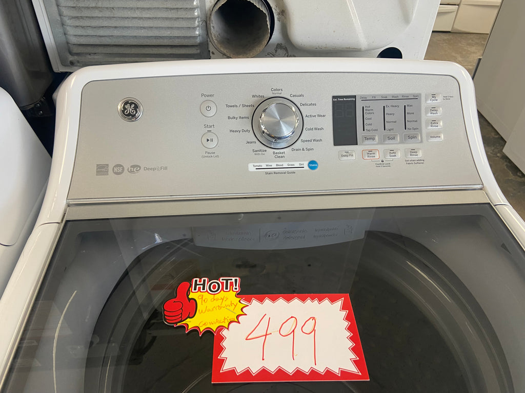 White 27” GE GTW680MM1WS Top Load Washer (Used)