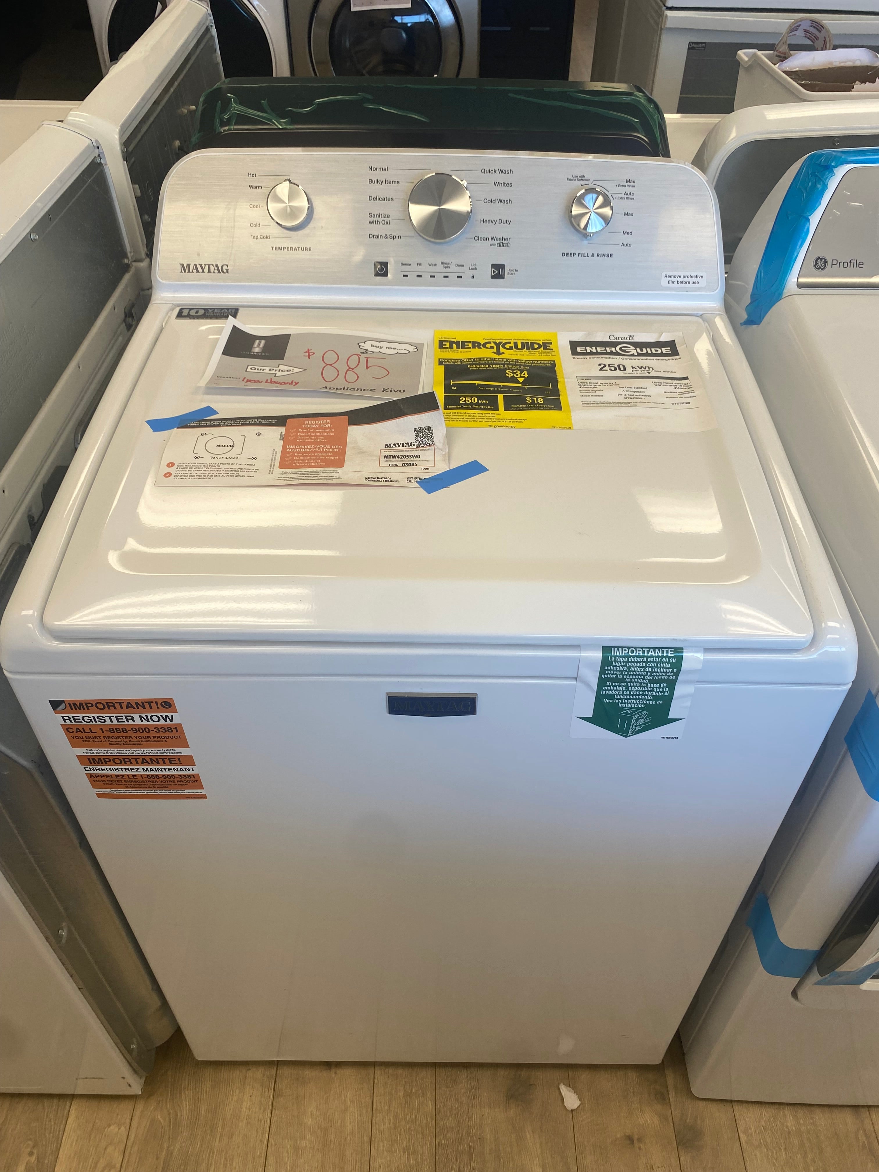 27” Maytag top load washer " Brand New"