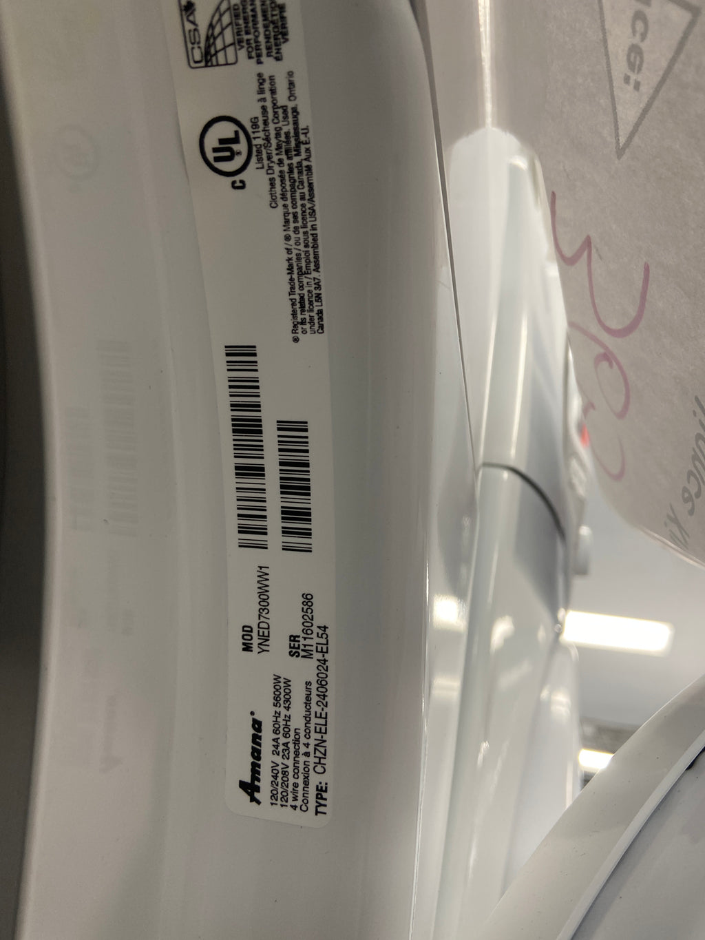 Amana Stackable Electric Dryer - White (YNED7300WW1)