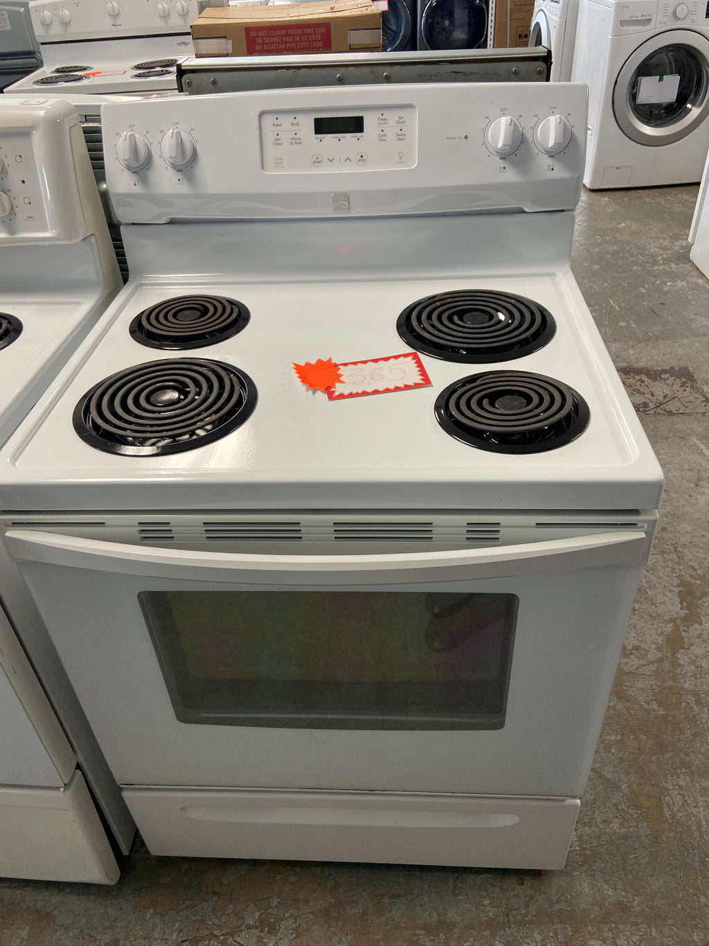 White 30” Kenmore 970C503520 Coil Top Stove (Refurbished)