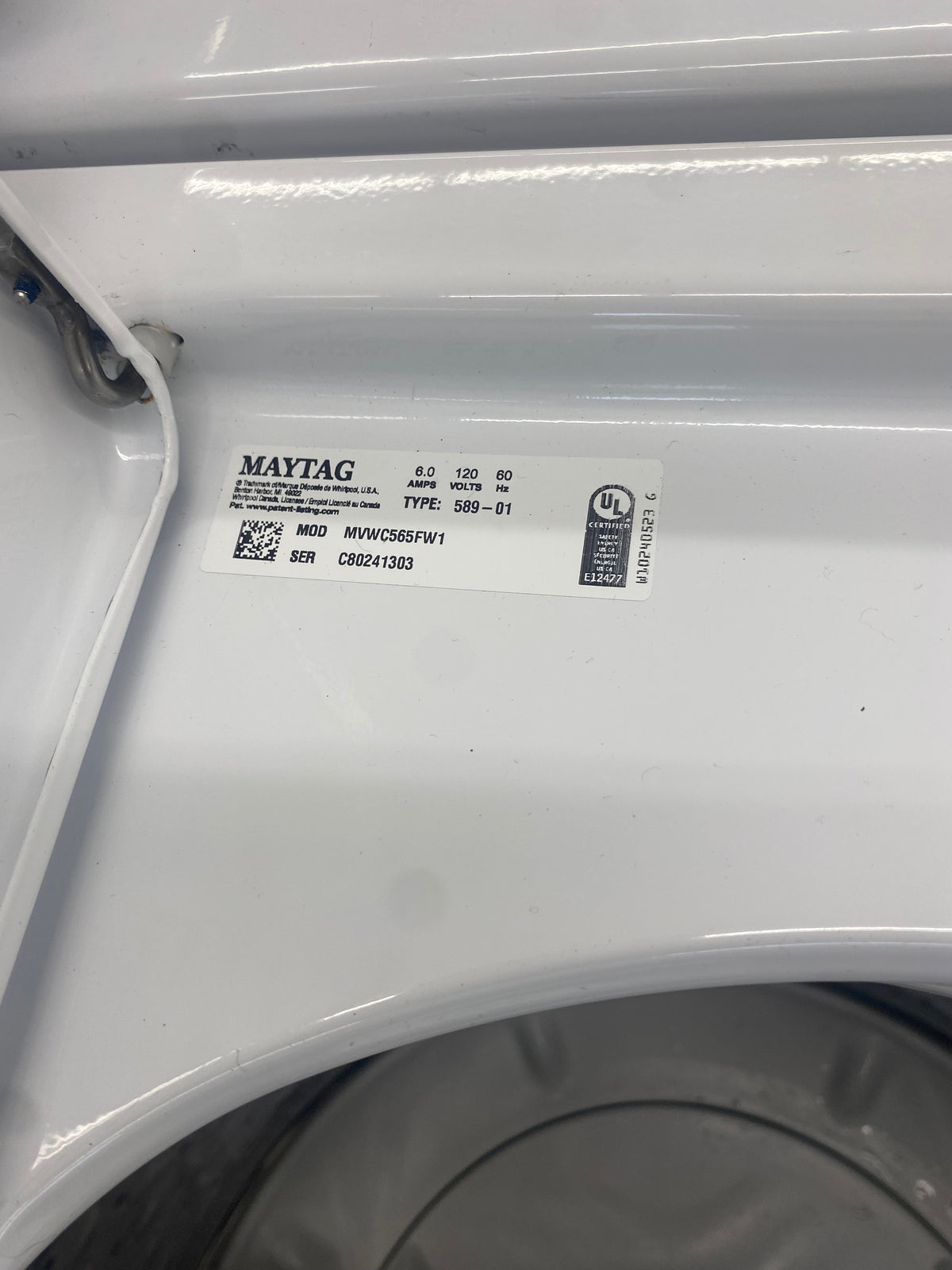 27” Maytag top load washing machine, White, "Refurbished"