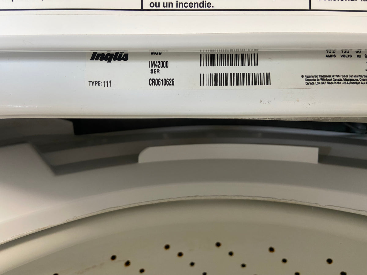 White 27” Inglis IM42000 Top Load Washer (Refurbished)