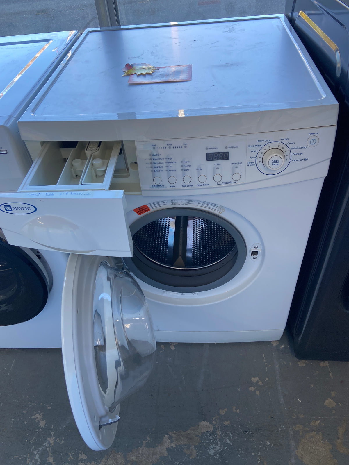 Maytag Apartment size front load washer, White, “Refurbished”
