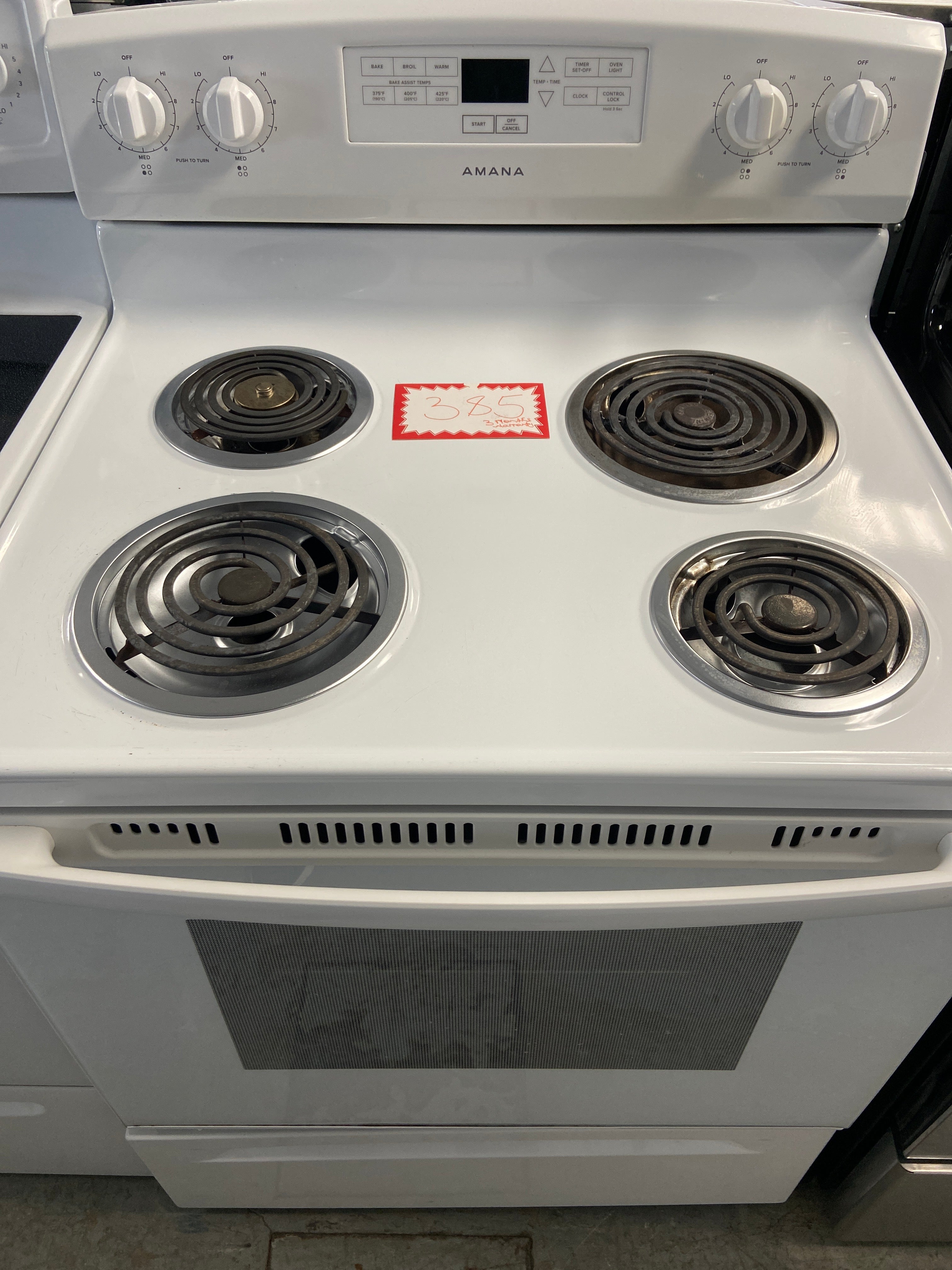 Amana 30" Electric Freestanding Coil Top Range White - YACR4303MFW6