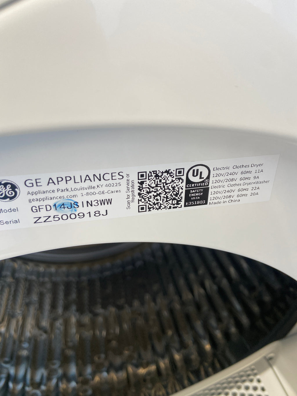 GE apartment size (24”) vented dryer, he sensor dry, energy star certified, “Lightly used”, 6 Months Warranty.