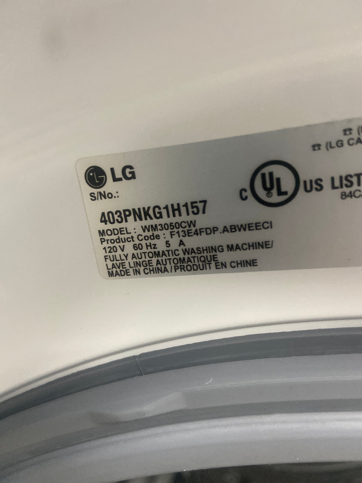 LG washer and dryer set, WM3050CW / DLE2050W,  “Refurbished”, 3Months Warranty