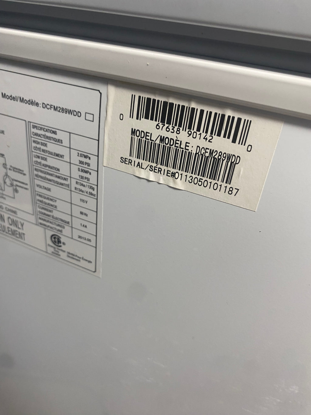 frost free 49” Wide Danby Designer 10.2 CUFT Chest Freezer DCFM289WDD "REFURBISHED"