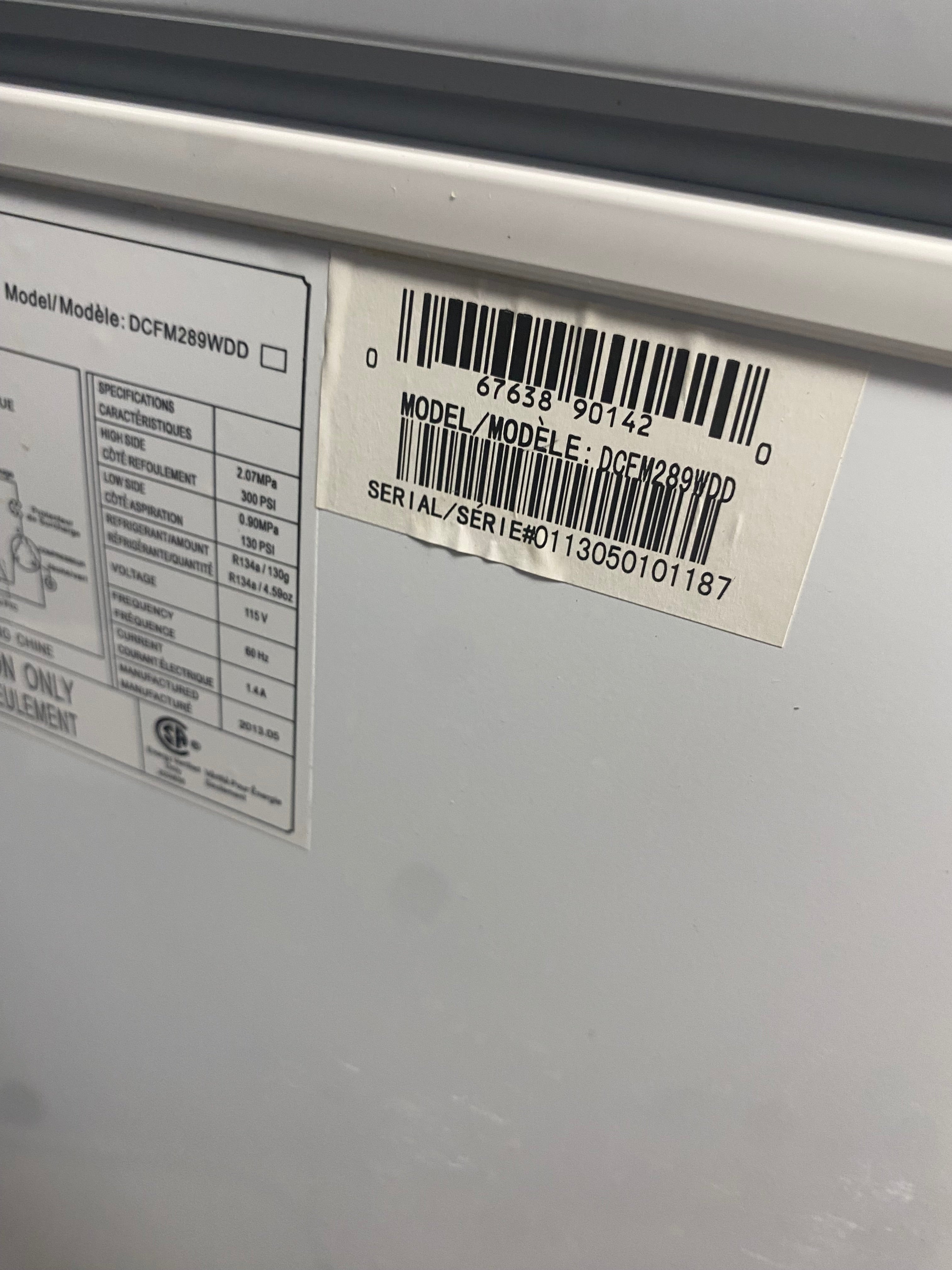 frost free 49” Wide Danby Designer 10.2 CUFT Chest Freezer DCFM289WDD "REFURBISHED"