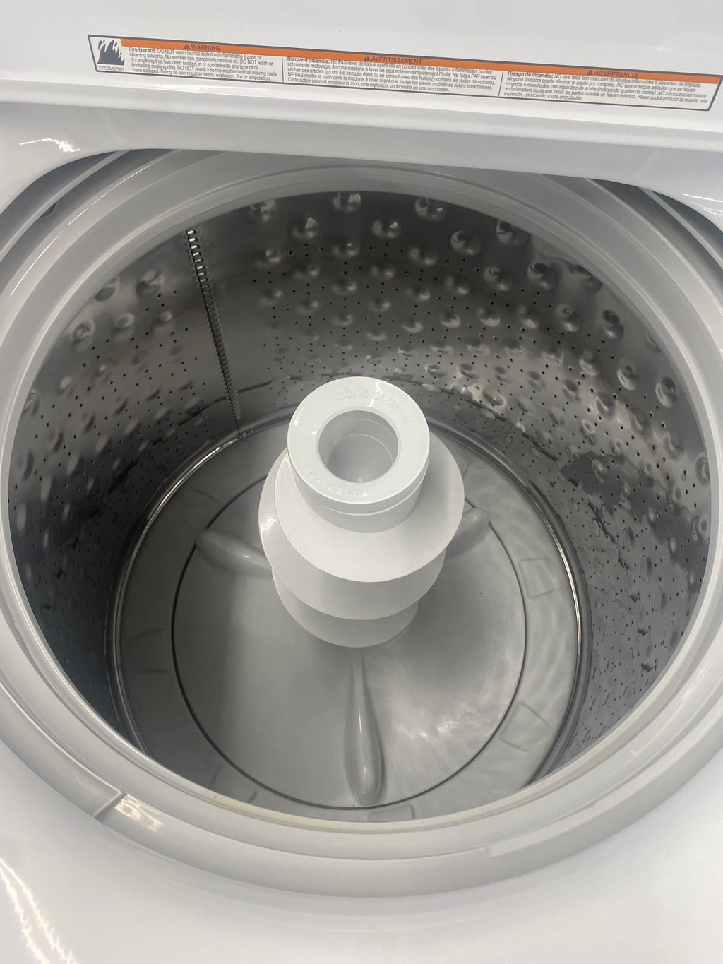 27” GE top load washer, White "Used"