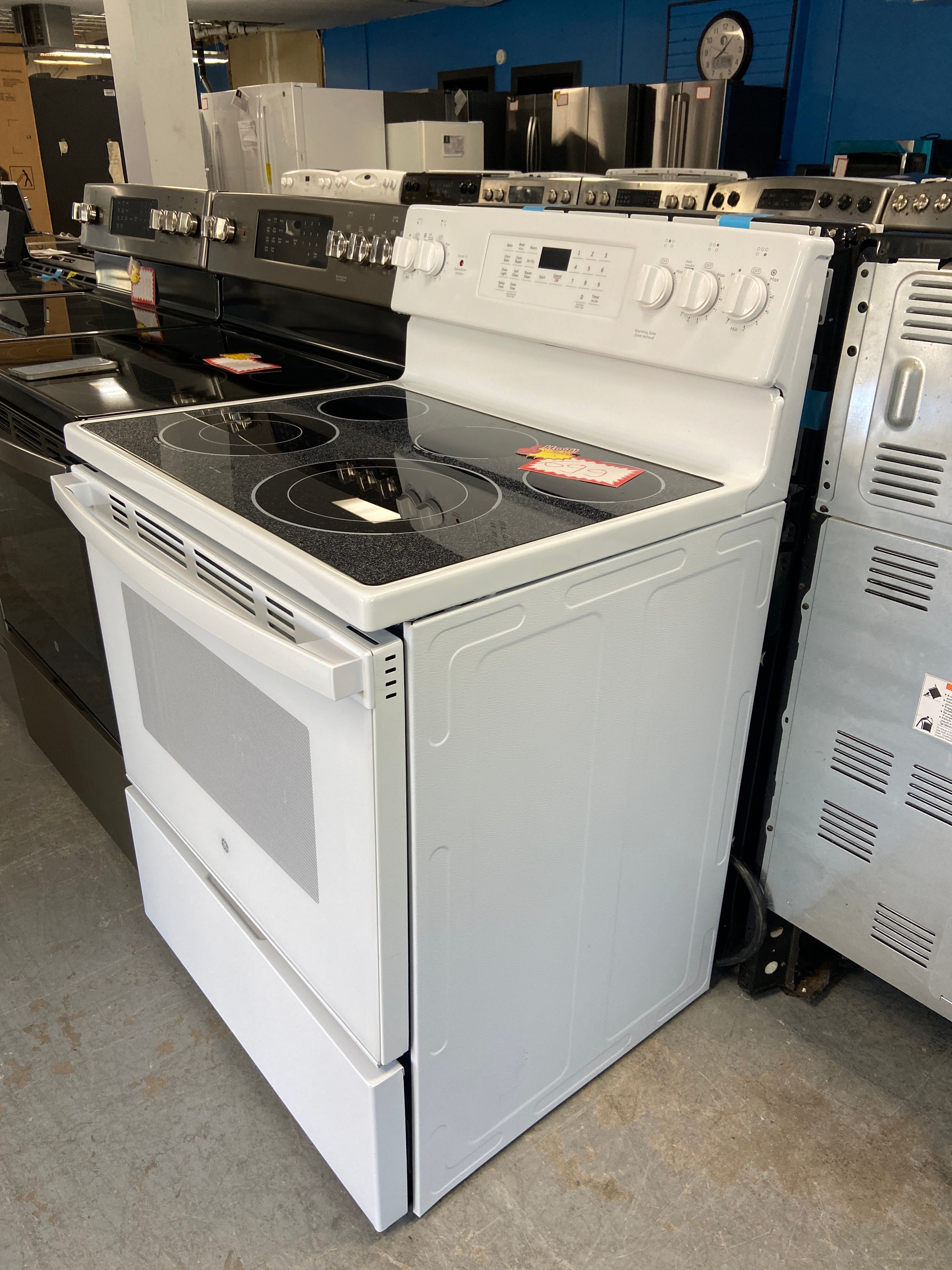 GE 30" Electric Slide-In Front Control Range with Storage Drawer White - JCS840DV1WW