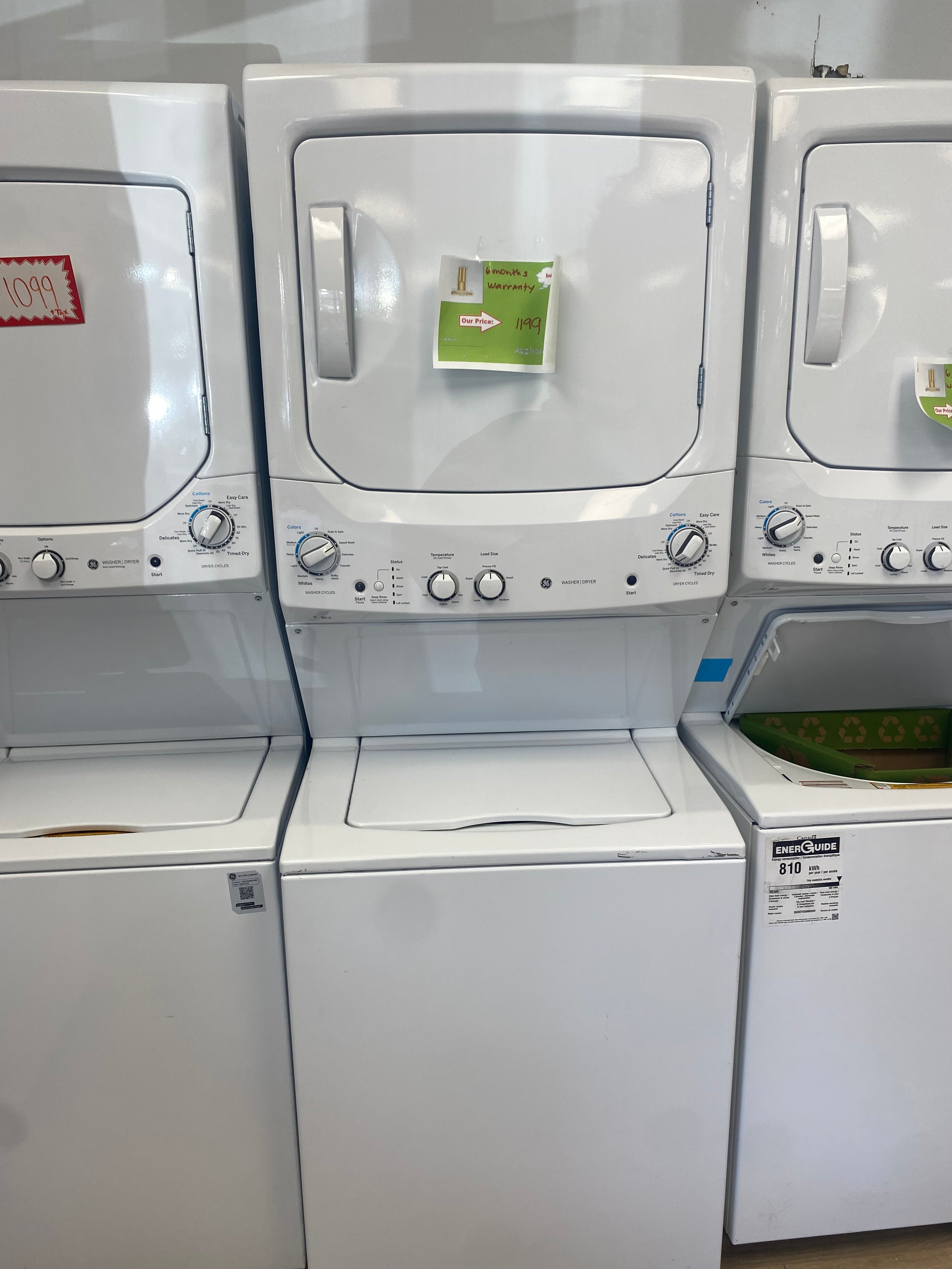 White GE 27” Laundry Center