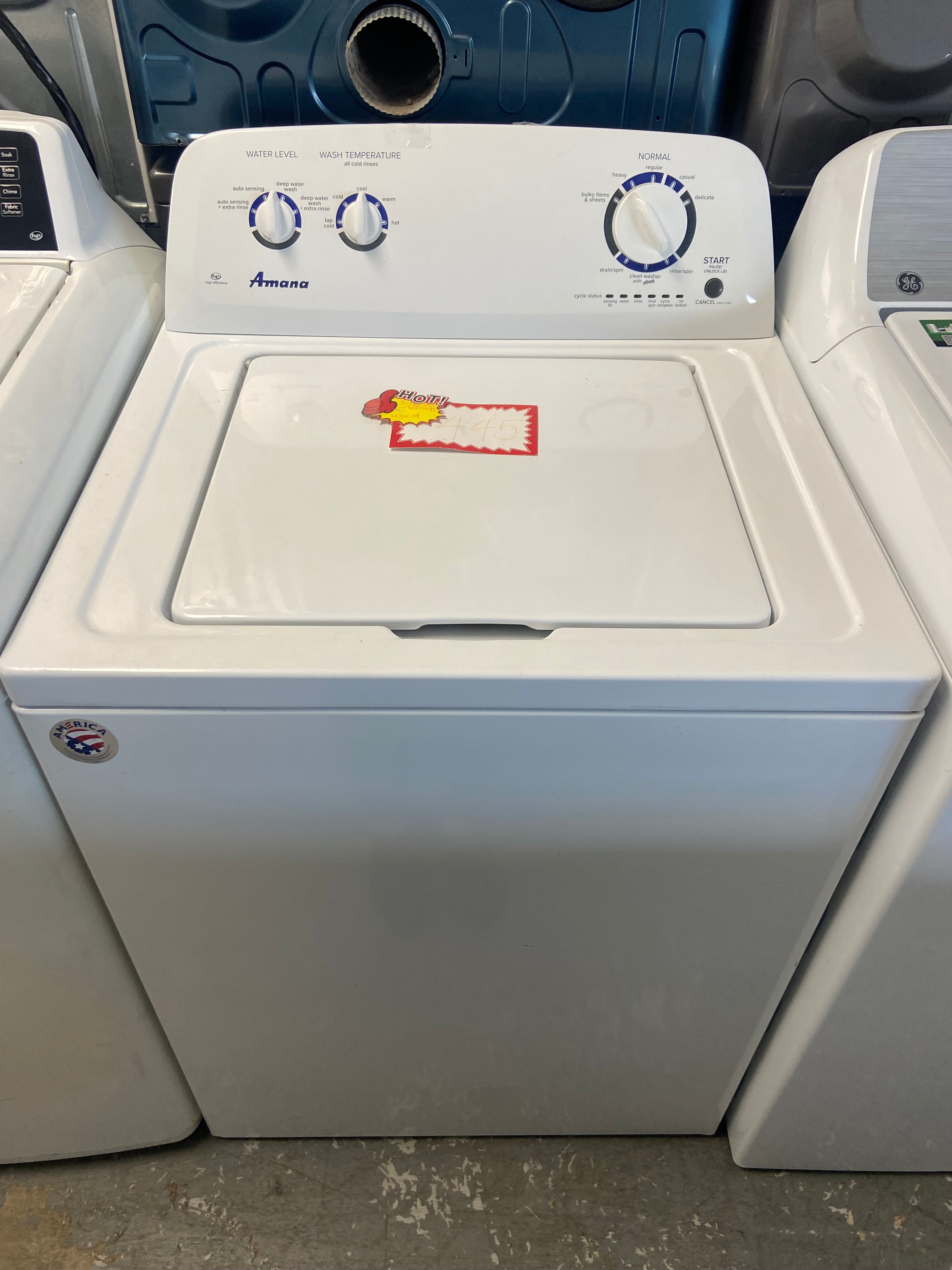 White 27” Amana NTW4516FW2 Top Load Washer(Used)