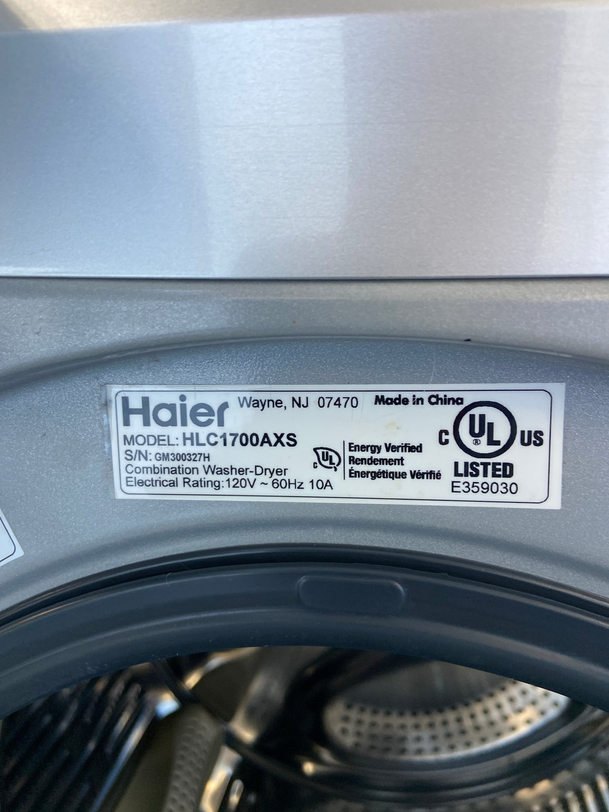 Haier washer/dryer combo, 2 in 1, "Refurbished", 3 Months Warranty