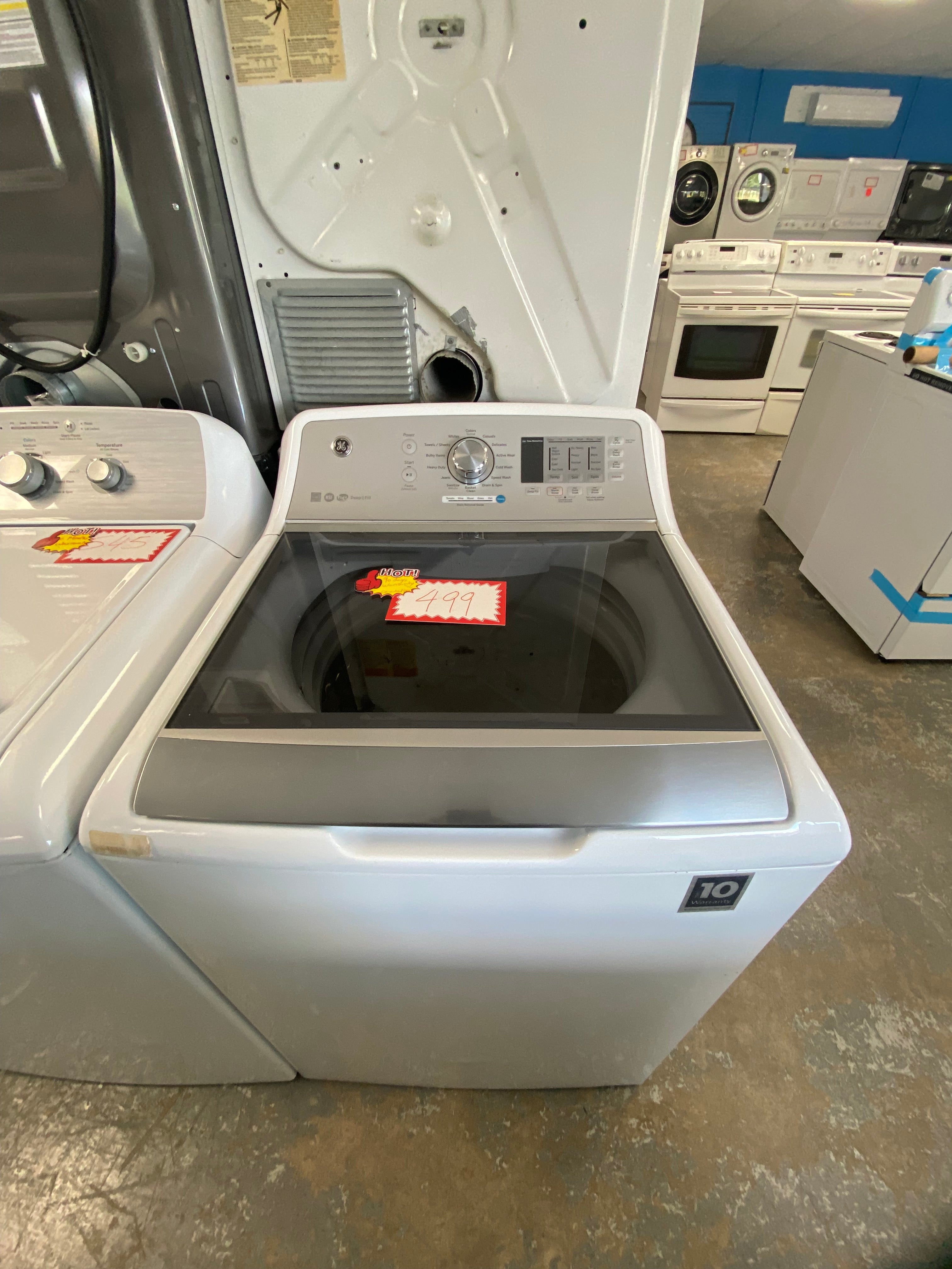 White 27” GE GTW680MM1WS Top Load Washer (Used)