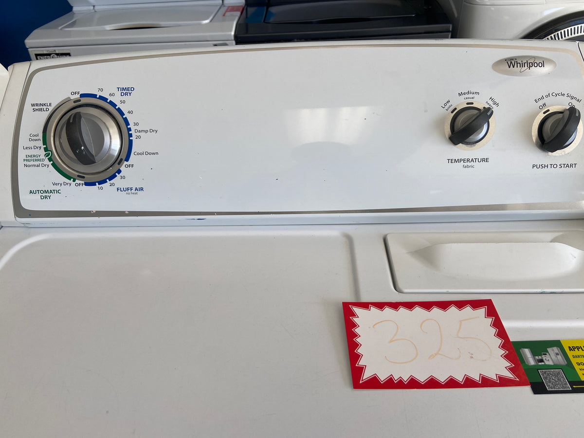 Whirlpool white dryer, “Refurbished”, 3 months Warranty