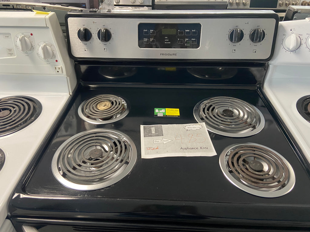 Black 30” Frigidaire CFEF3046LSH Coil Top Stove (Refurbished)