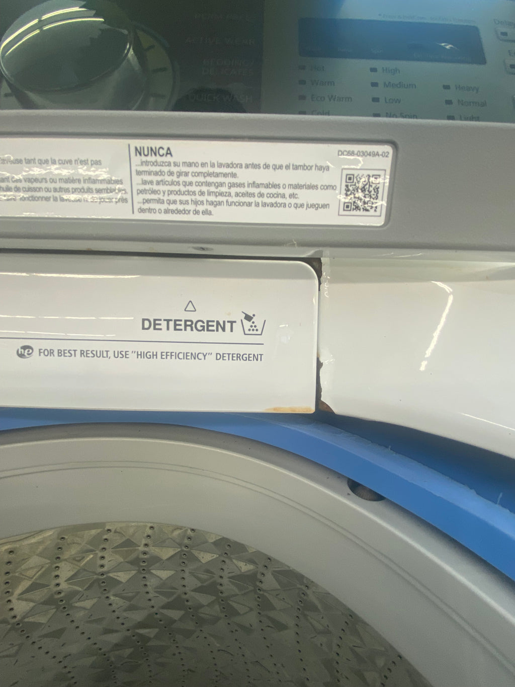 27” Samsung Washer and Dryer Set, Side by Side Setup, White in Color, "Refurbished".
