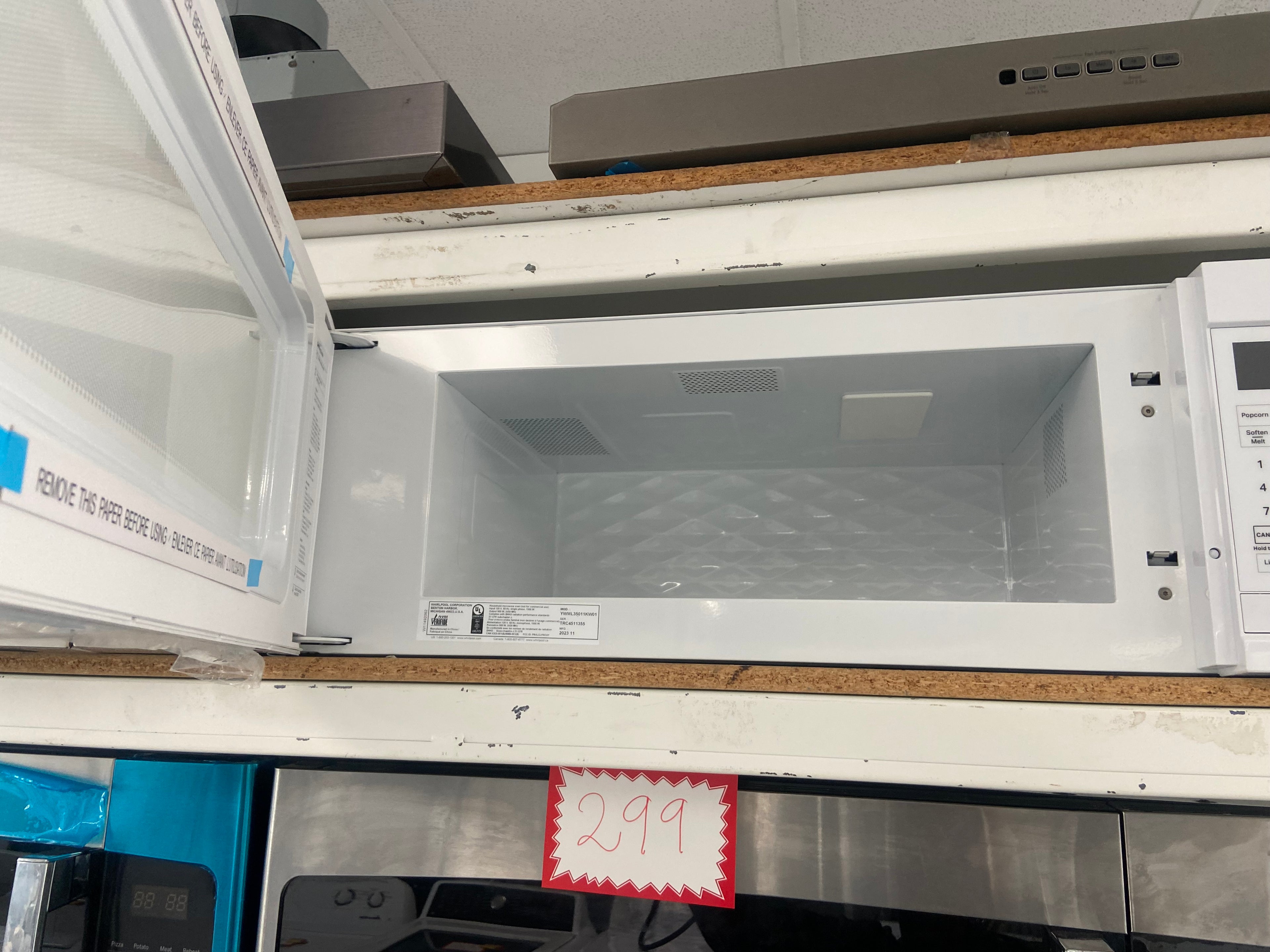 whirlpool White Over The Range Microwave "Brand New"