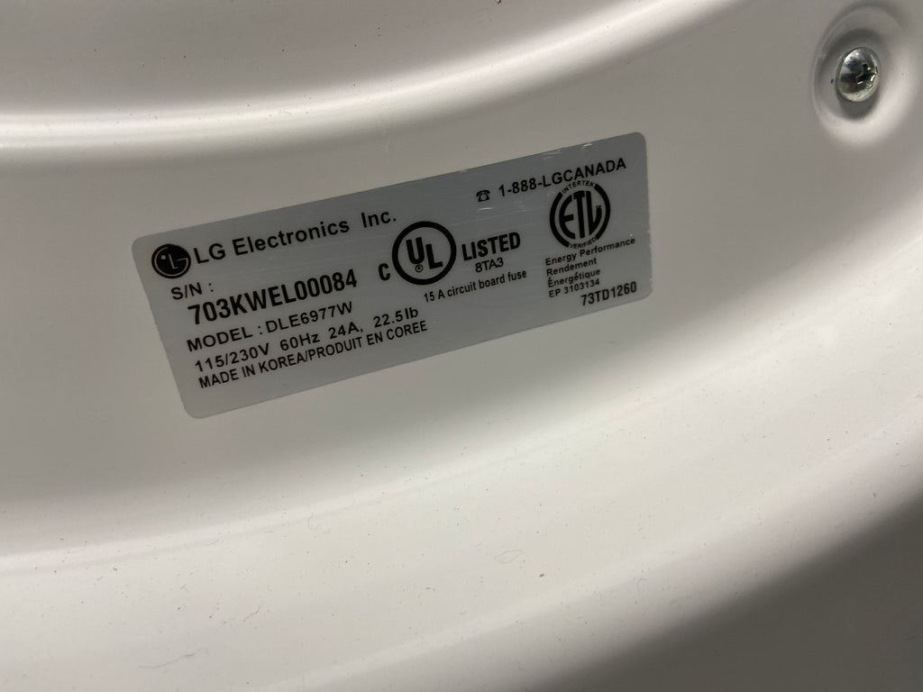 LG white dryer, sensor dry, manual dry, stainless steel drum, “Refurbished”, 3 Months warranty