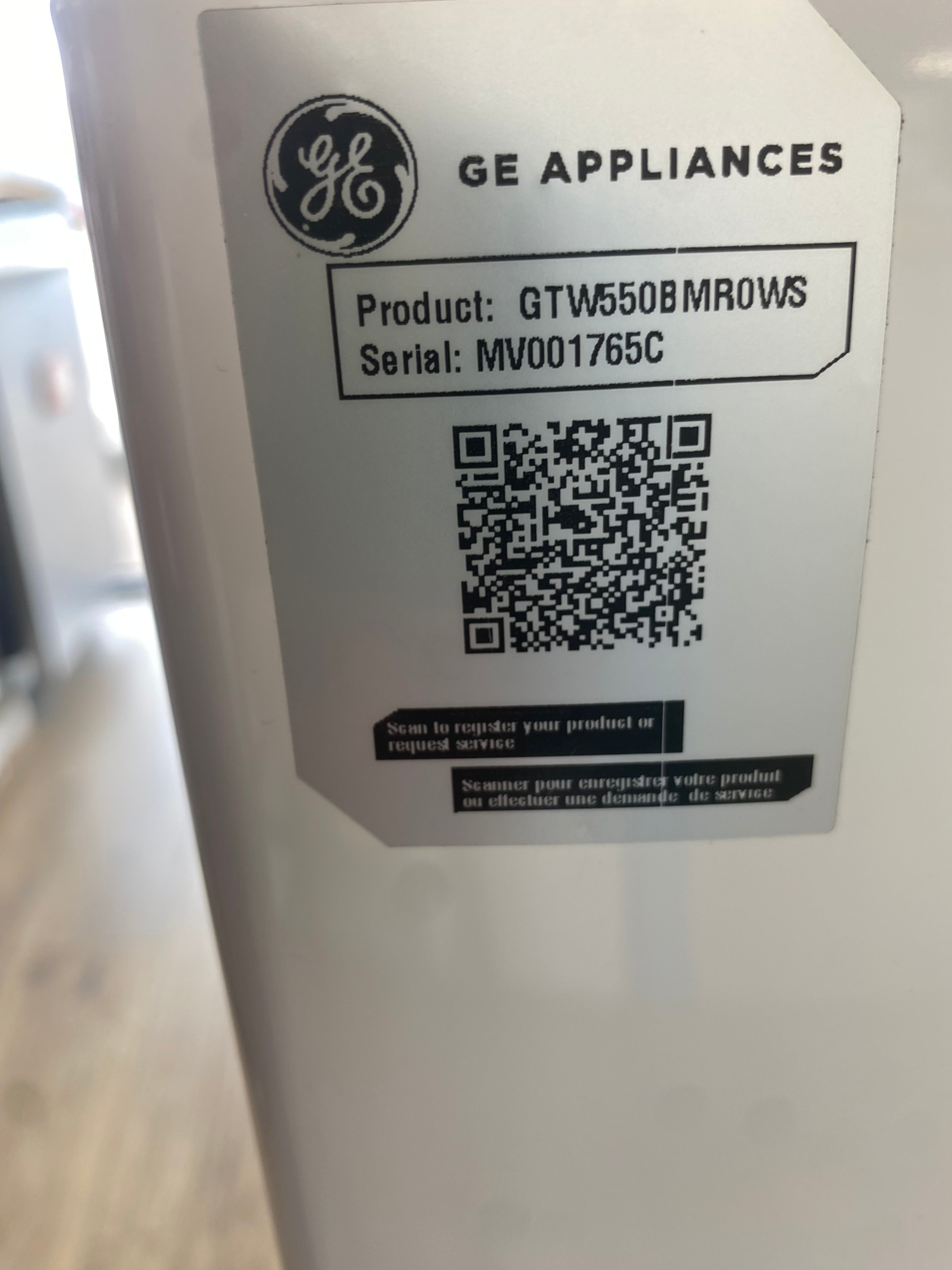 GE 27” washer, Top Load "Refurbished"