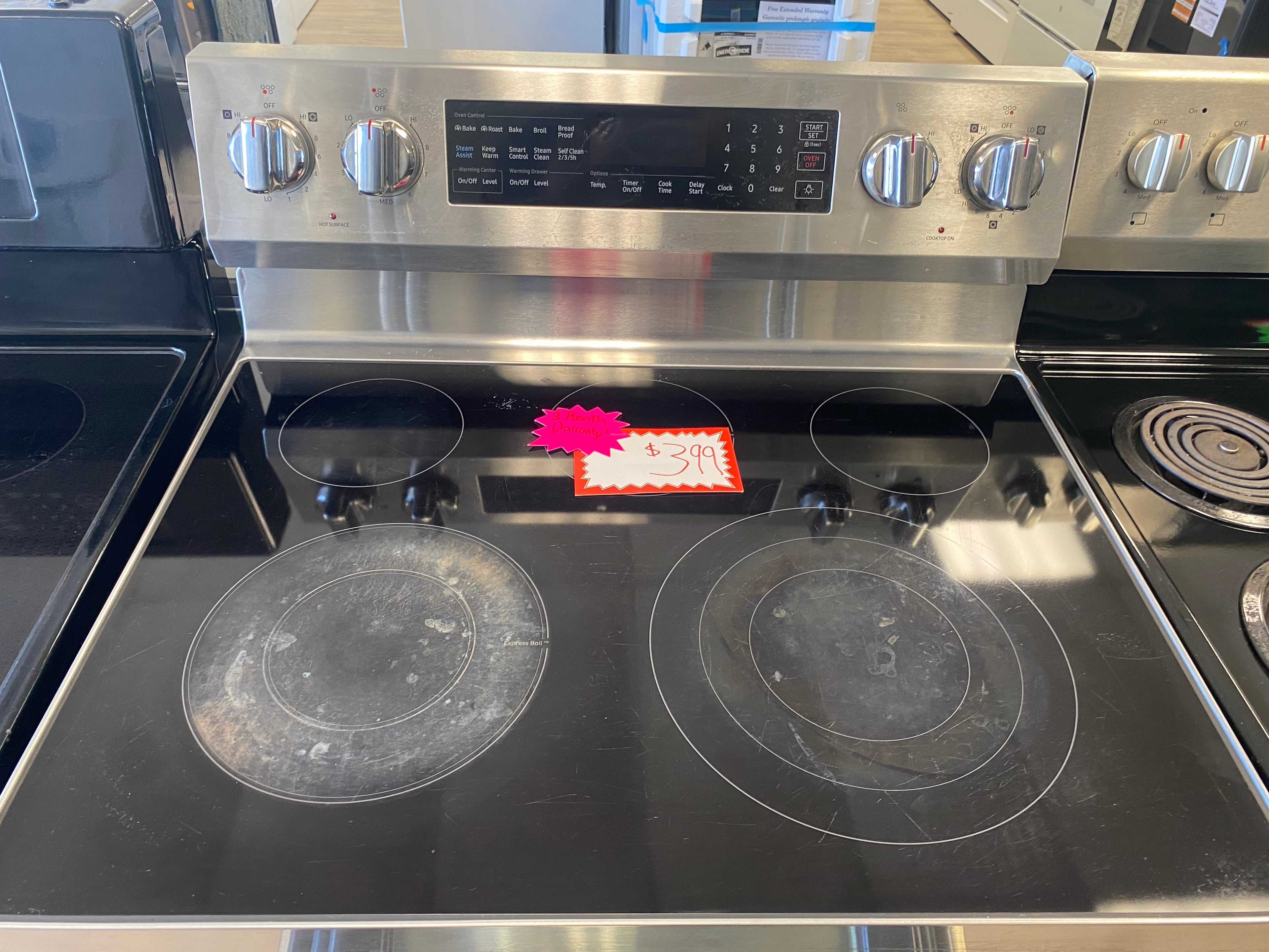 Samsung stainless steel glass top electric stove, convection oven NE59N6650WS/AC "refurbished"