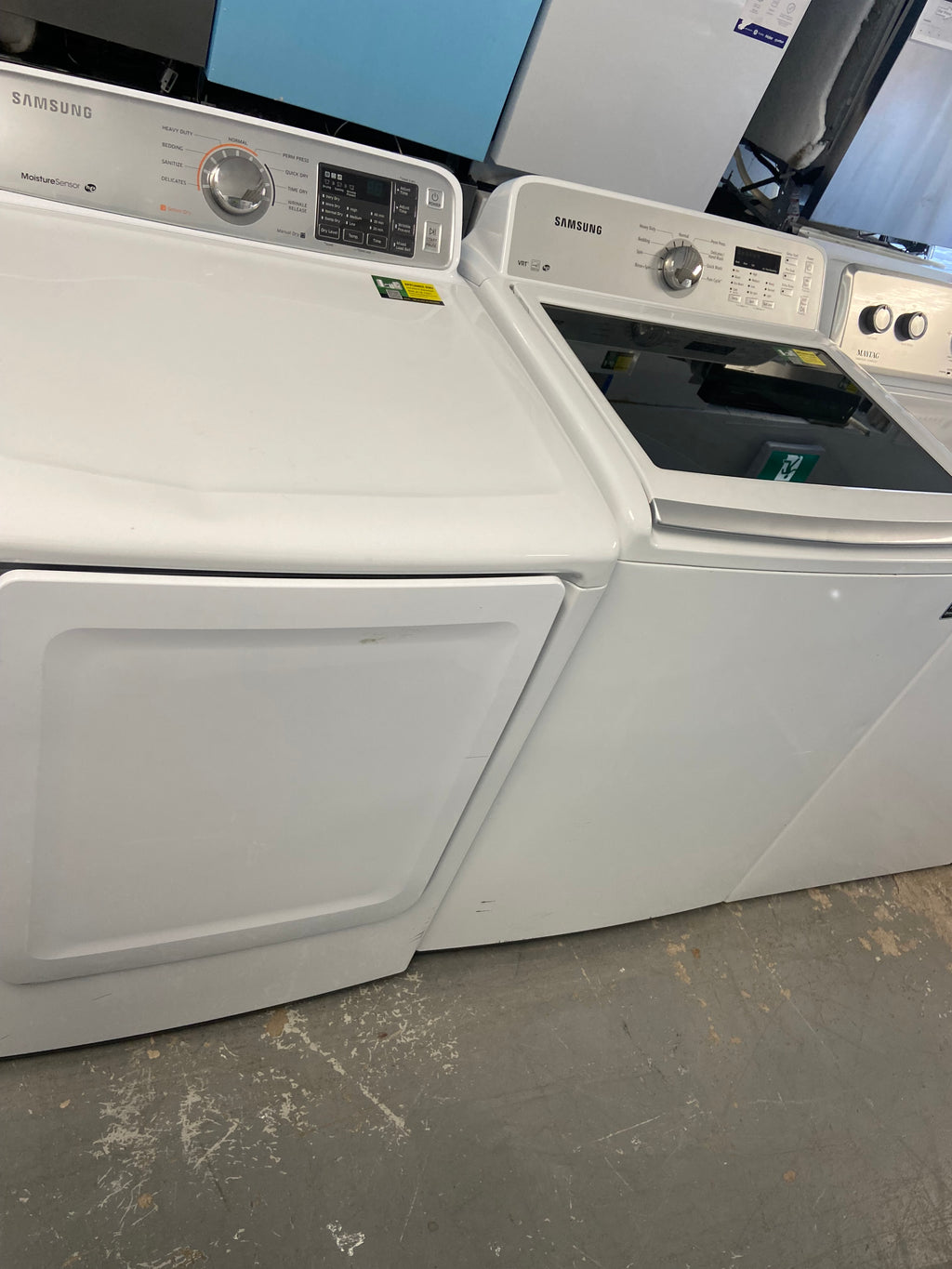 27 inch Large Capacity Samsung Washer WA422PRHDWR and Dryer D45H7000EW side by side set "refurbished"
