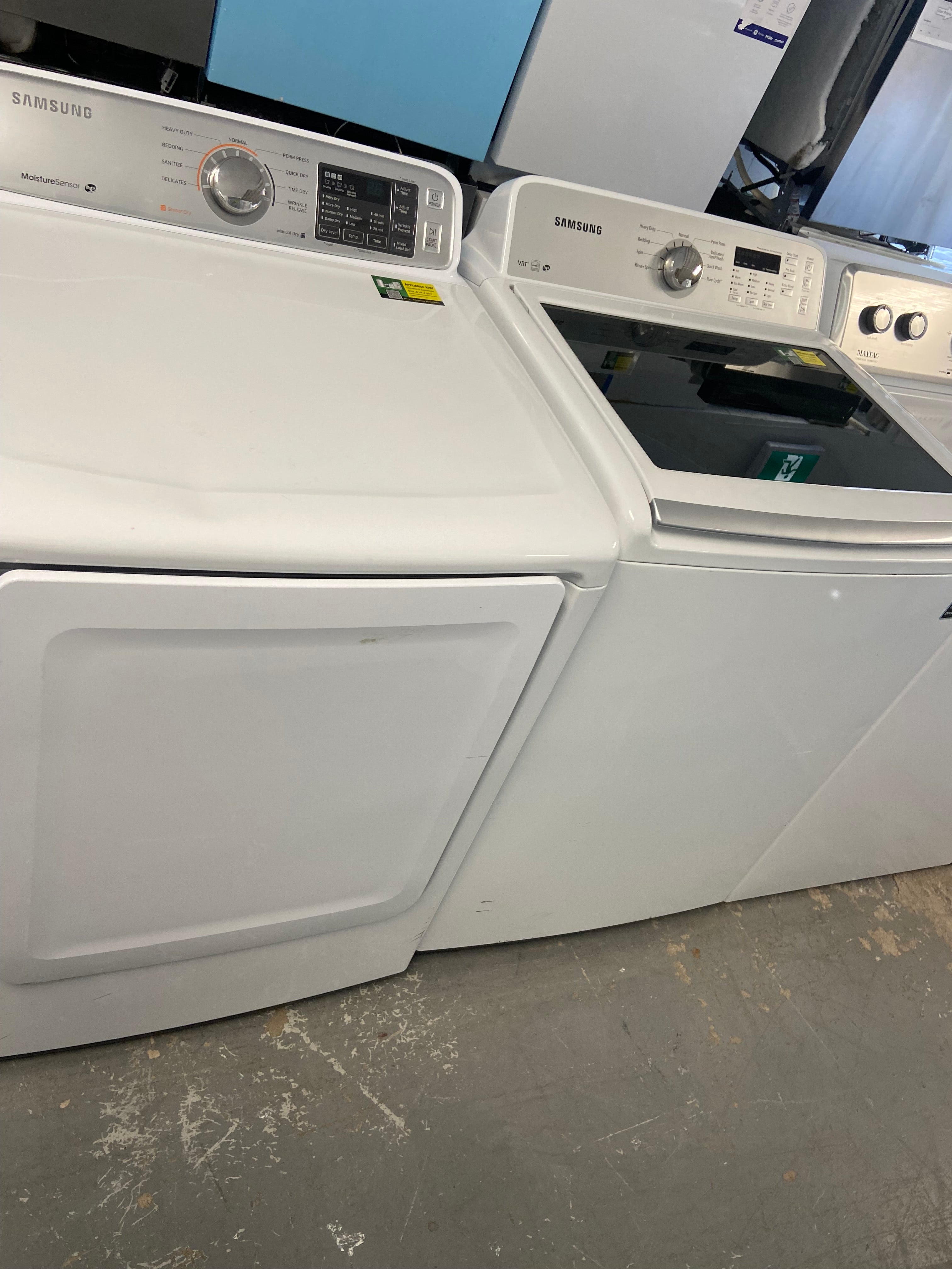27 inch Large Capacity Samsung Washer WA422PRHDWR and Dryer D45H7000EW side by side set "refurbished"
