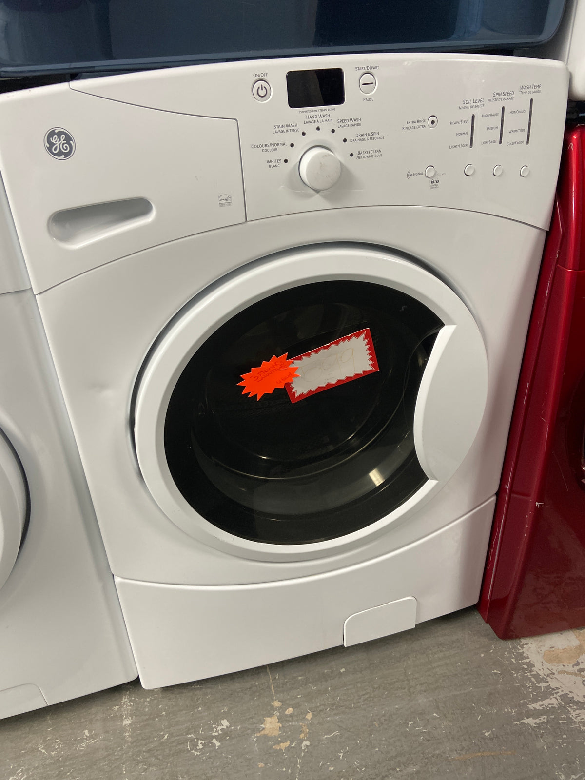 GE front load white washer, energy star certified, “Refurbished”, 3 Months Warranty.