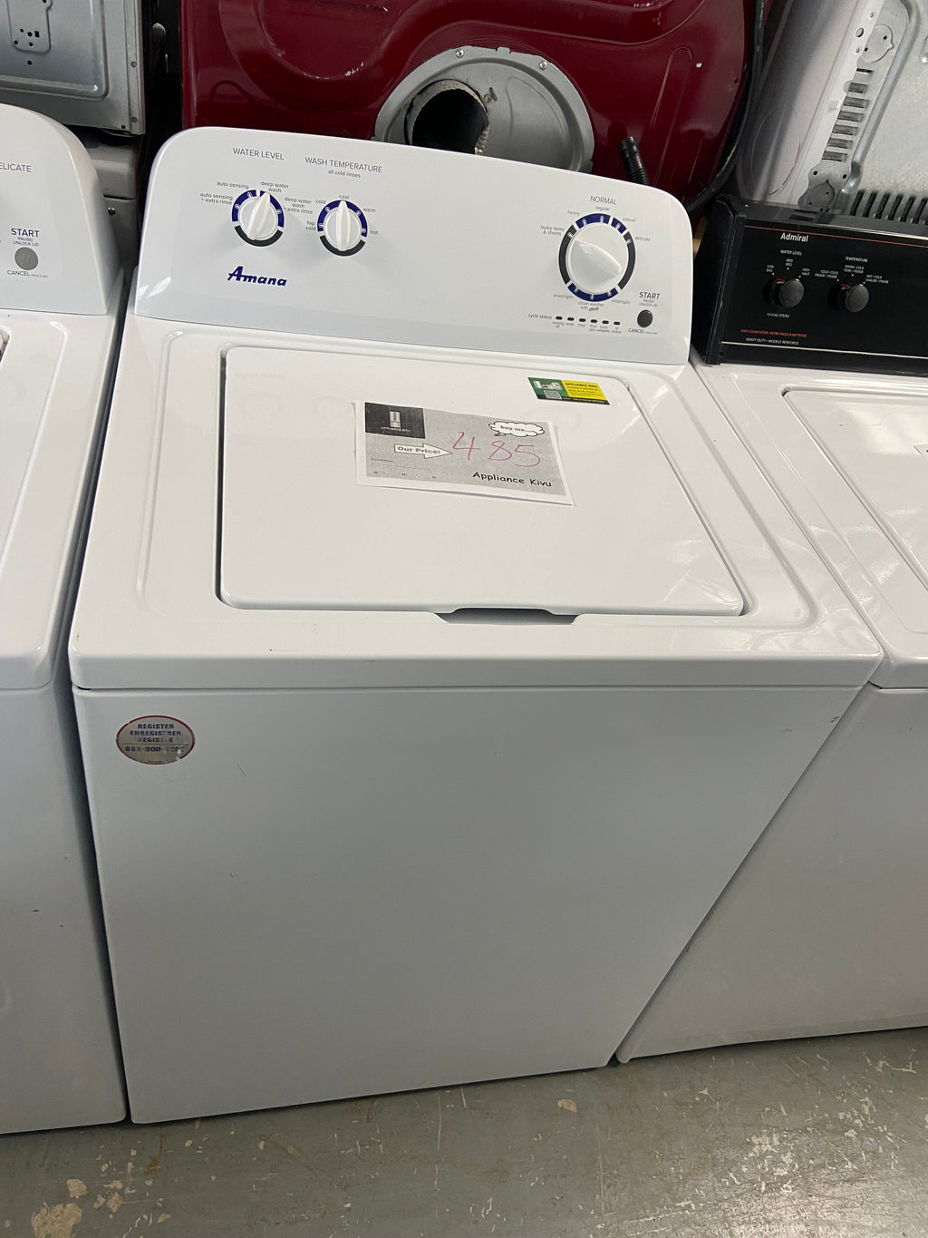 Amana NTW4516FW4 Top Load Washer, 700 RPM Washer Spin Speed, 8 Wash Cycles, 5 Temperature Settings, White colour