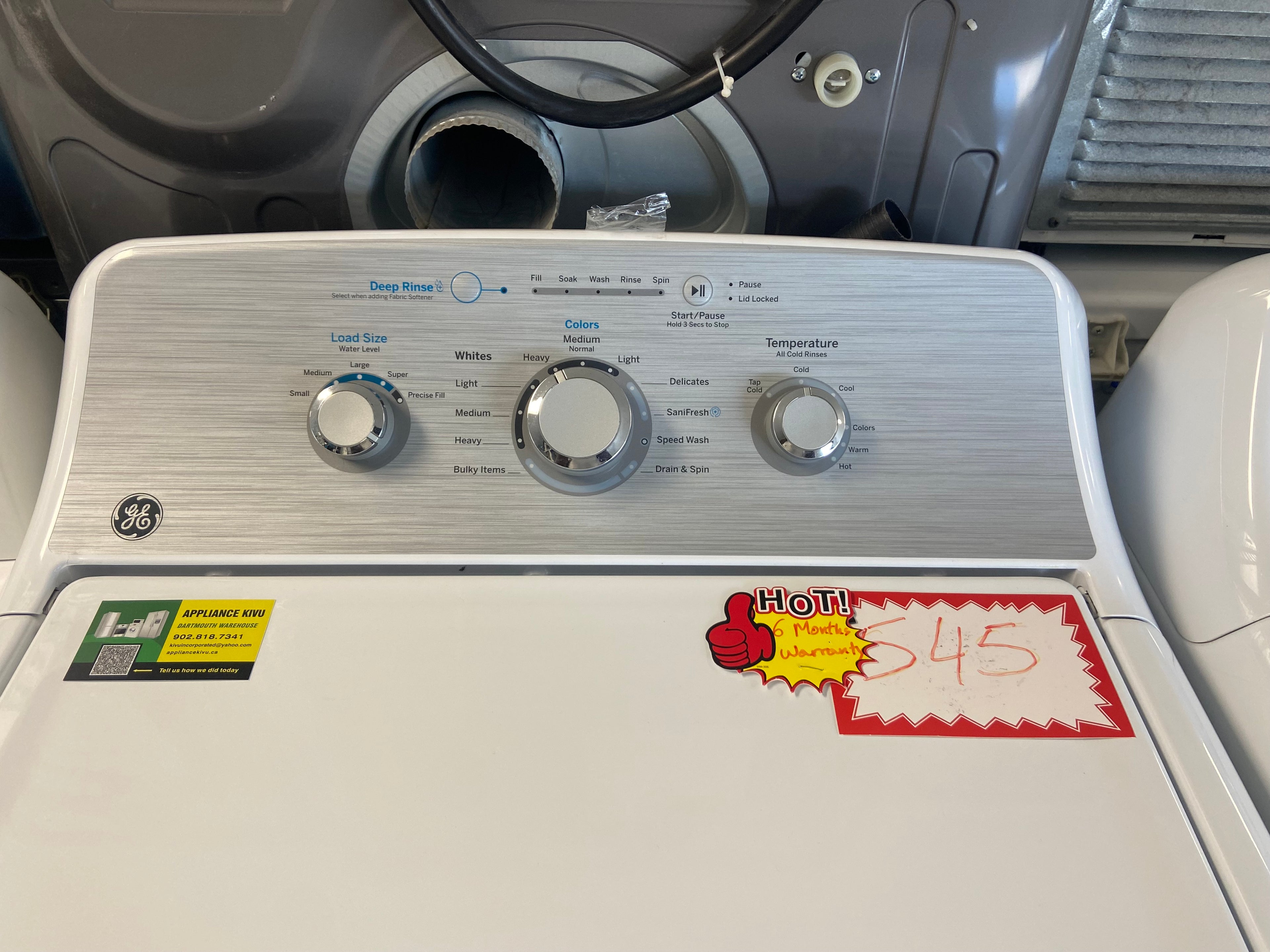 White 27” GE GTW331BMROWS Top Load Washer (Refurbished)